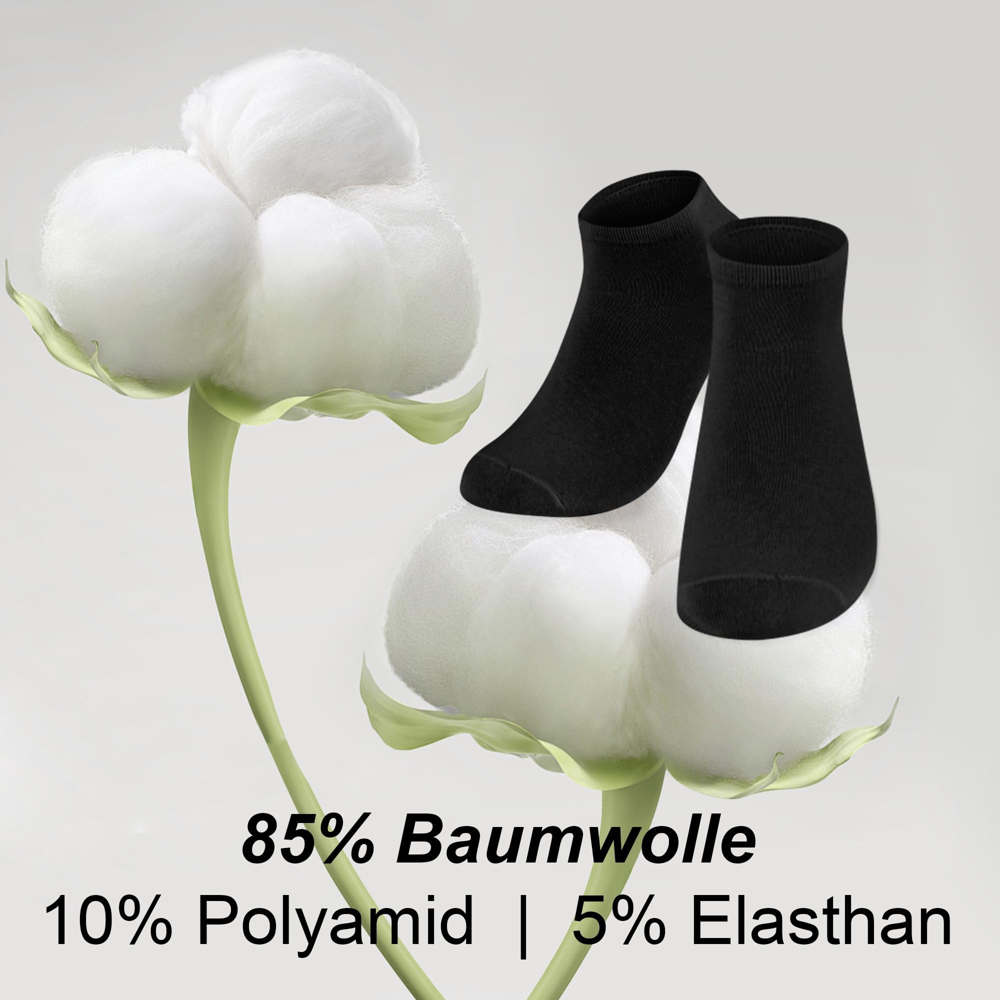 12 Pares Calcetines Tobilleros Hombre Mujer de Algodón Transpirables Suaves Cortos para Trabajo, Deporte, Running, Verano, 35-38,39-42,43-46,47-50