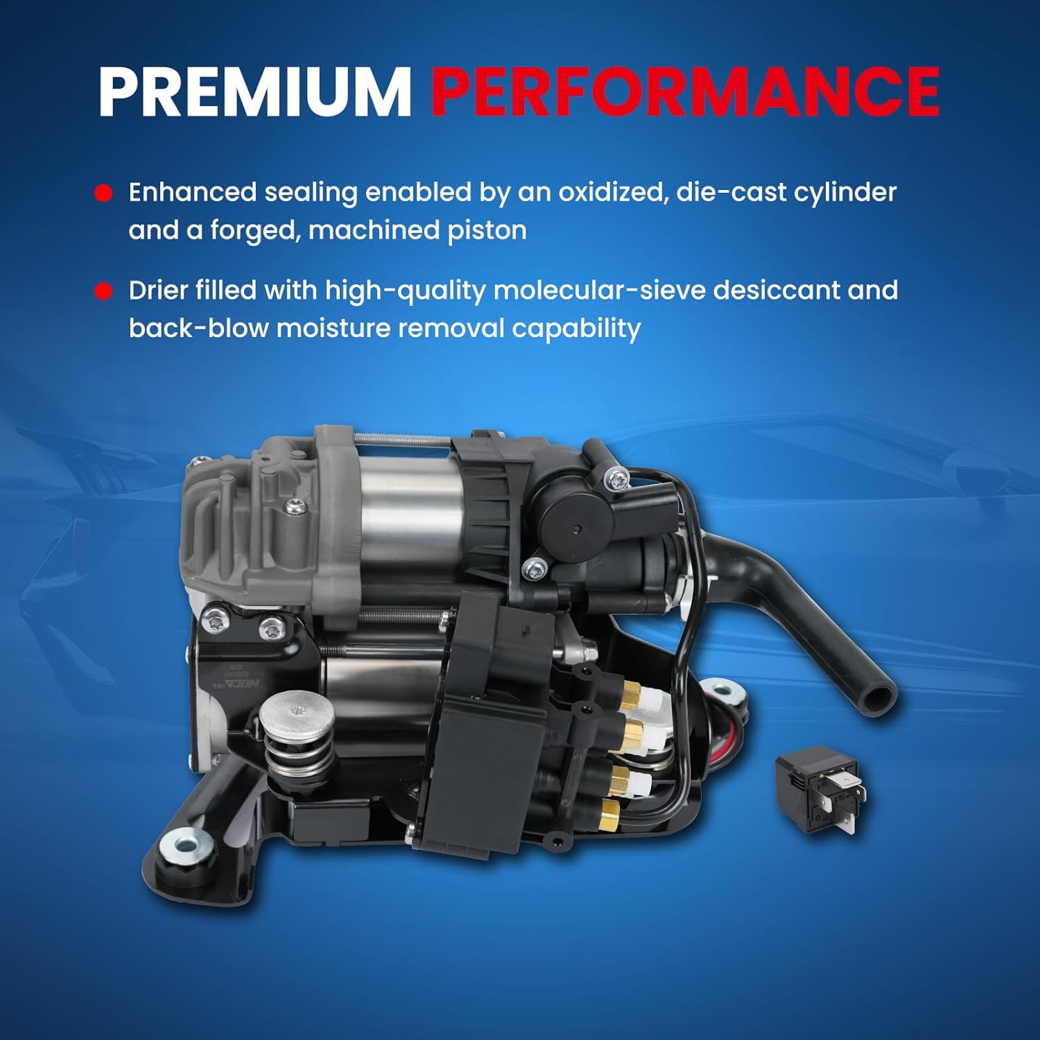 MOCA Air Suspension Compressor w/Bracket Fits for 16-22 for BMW 740i 3.0L, 20-22 for 745e/ 745Le xDrive 3.0L, 16-22 for BMW 750i xDrive 4.4L, 17-22 for BMW M760i/ M760Li xDrive 6.6L