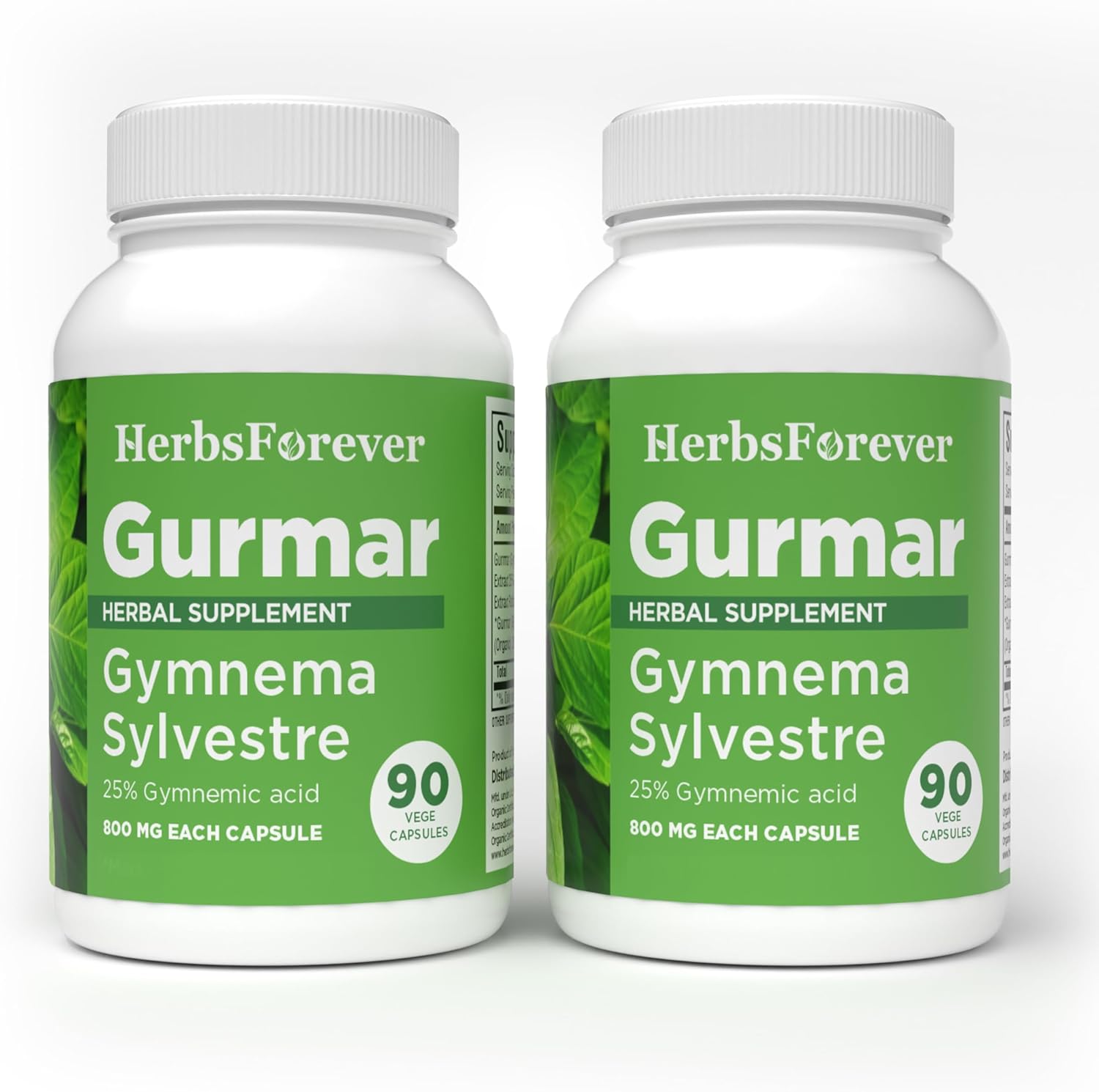 Herbsforever Gurmar Capsules – Gymnema Sylvestre – Herbal Supplement – 90 Capsules (Pack of 2)