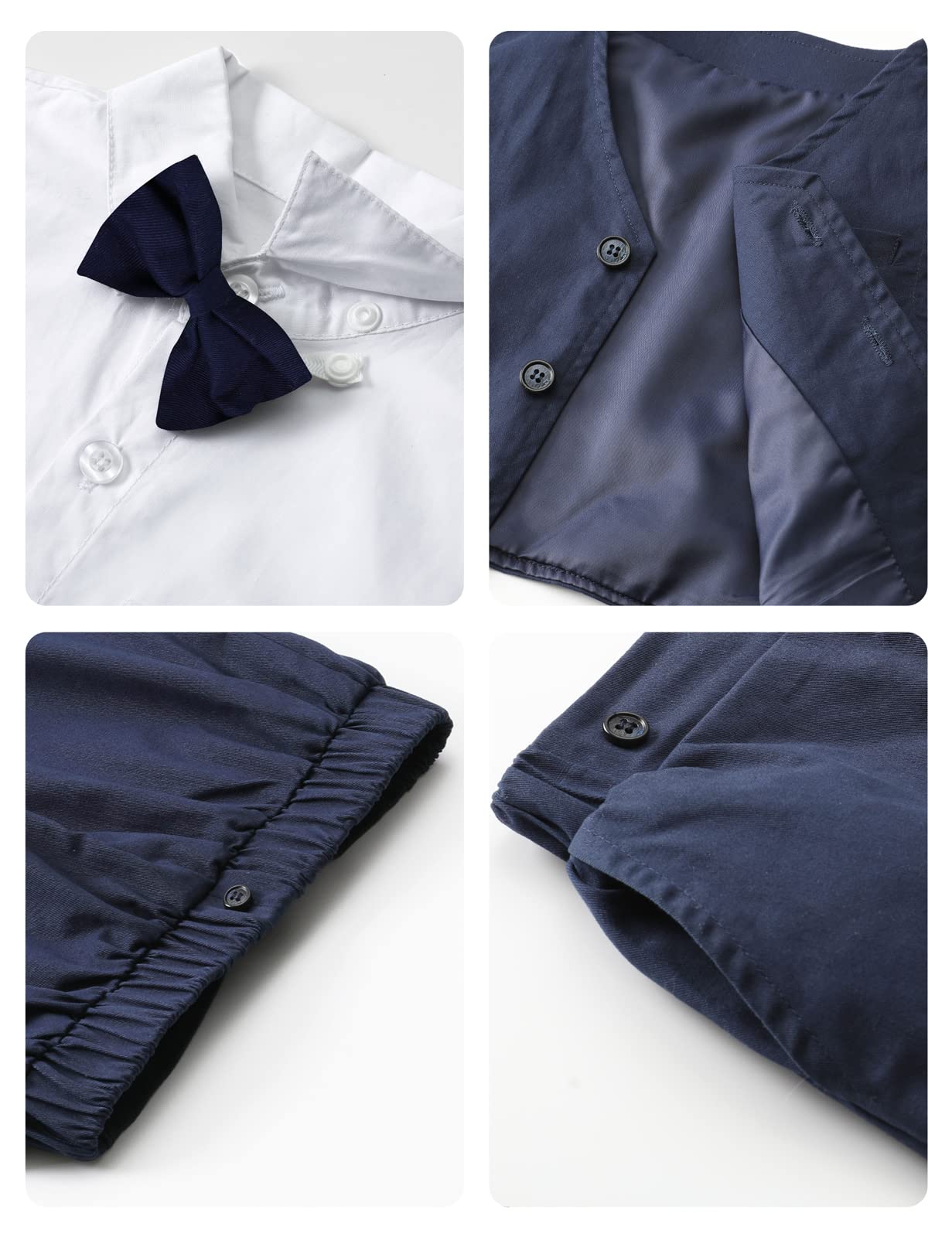 A&J DESIGN Formelles Outfit für Babys, Kleinkinder, Hochzeitskleid, Kleidung, Kinder, Gentleman, Anzughose, Set mit Hosenträgern