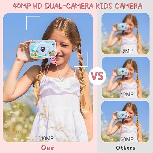 Miniatura 3 de Juguetes de cámara para niños de 3 a 12 años, regalos de Navidad y cumpleaños para niños pequeños, cámara de video digital selfie HD de 40 MP con