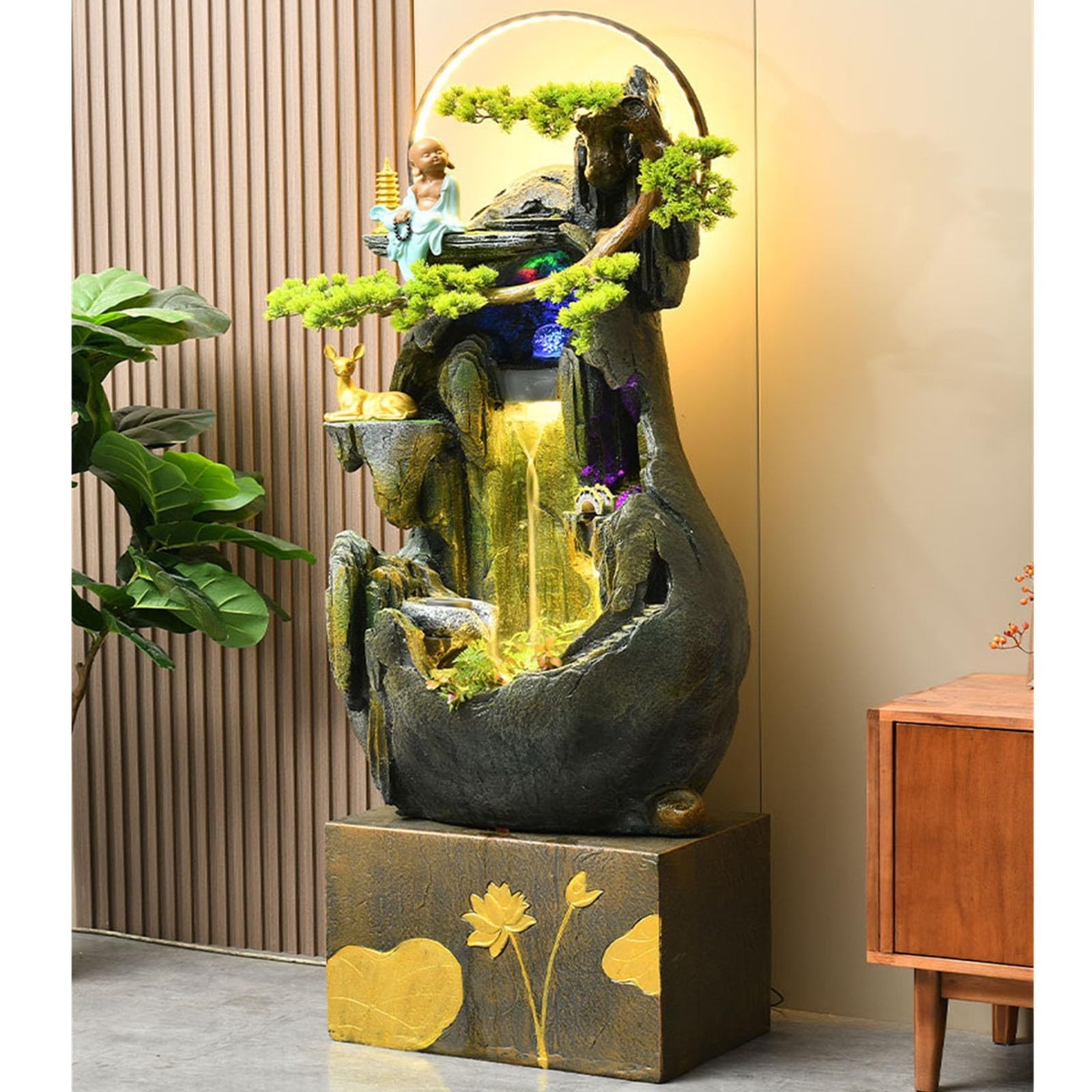 Fuentes Jardin Agua circulante Estanque de Peces Fuente decoración Sala Estar Feng Shui Bola Patio jardín paisajismo Decoración(Pequeño)