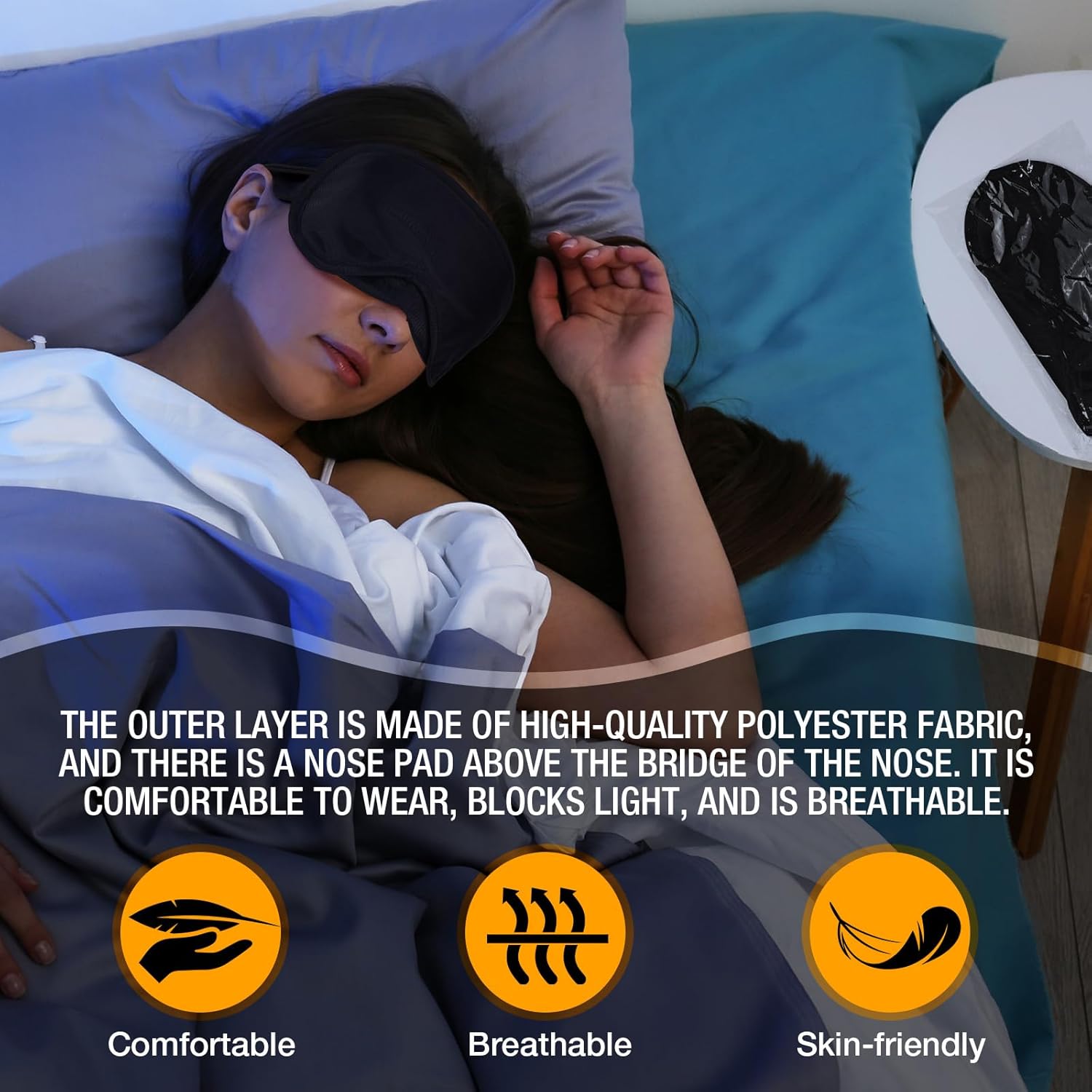 Tarpop 200 Pcs Eye Mask Sleeping Blindfold Eye Cover with Nose Pad and Adjustable Strap for Games Party Team Building Travel Individually Wrapped Sleep Mask for Women Men