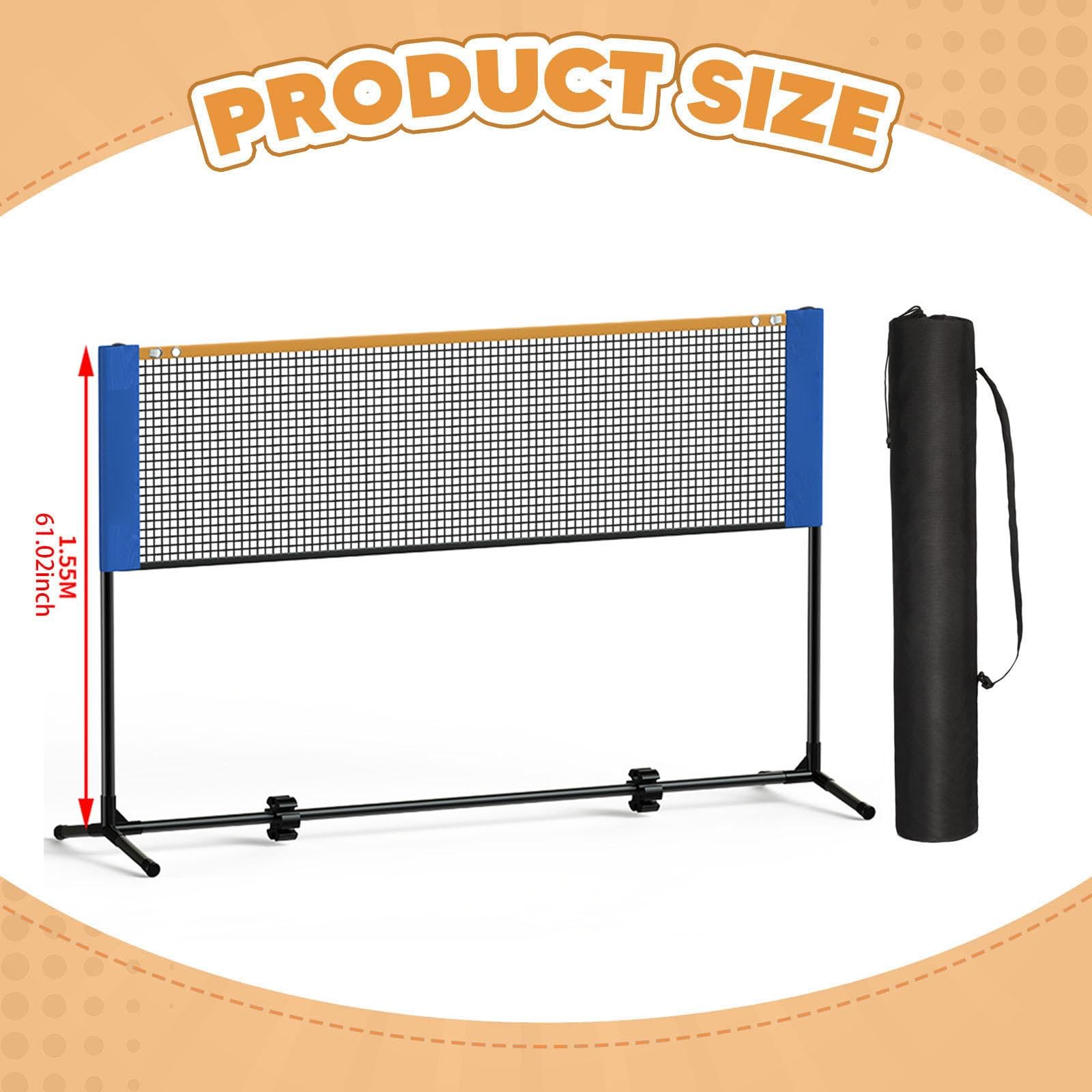 Badminton Netz Tragbarer Netzständer für Badminton Set Inklusive Transporttasche Und Widerstandsfähigem Netzgewebe für Kinder Erwachsene Training Hint