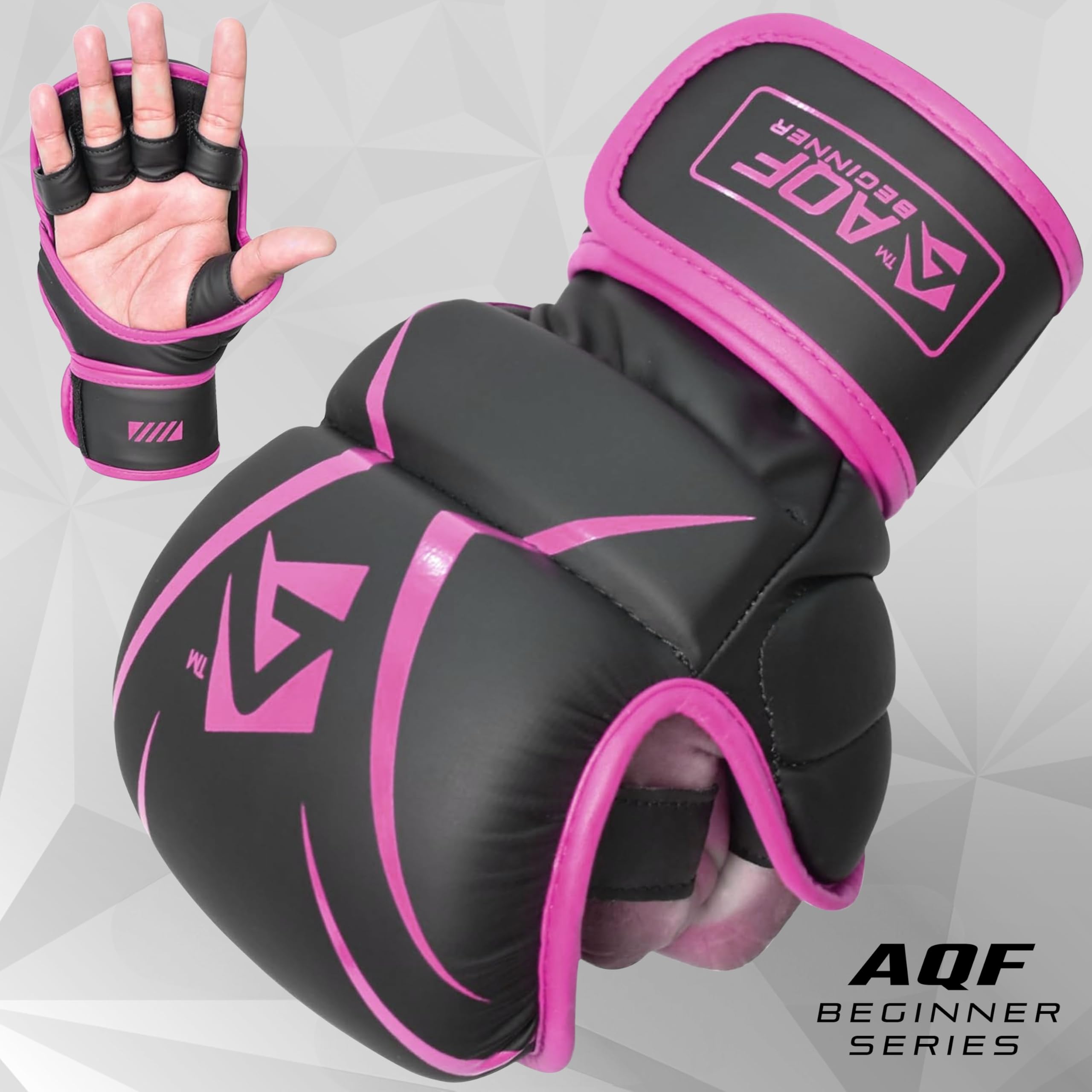 AQF Gant MMA, Design Paume Ouverte Gant De Boxe, Support Poignet Amélioré, Légers Gants Arts Martiaux, MMA Gants pour Sac De Frappe L'entraînement, Kickboxing, Muay Thai, Karaté