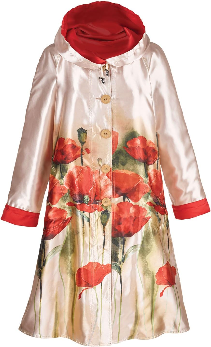 LINDI Reversible Poppie Raincoat Button Front Jacket Style C81733 Size Small