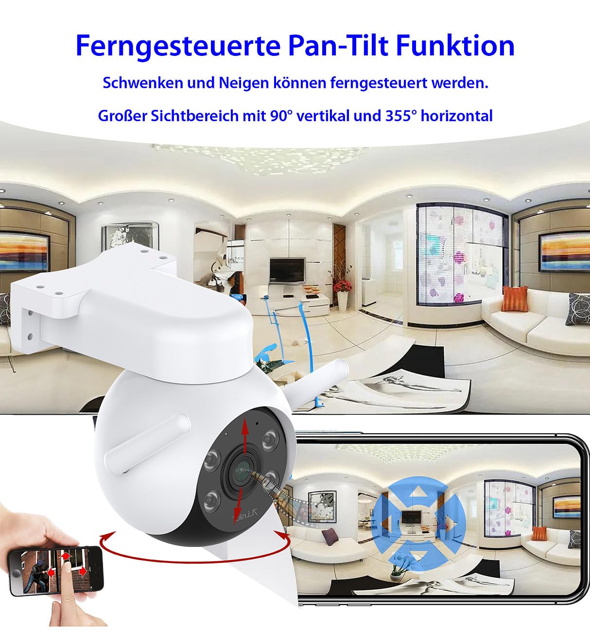 7links WLAN Cam: 2er-Set WLAN-Pan-Tilt-Outdoor-Kameras mit 2K, Nachtsicht, IP65 (Outdoor Kamera, Überwachungskamera Akku, Akku)