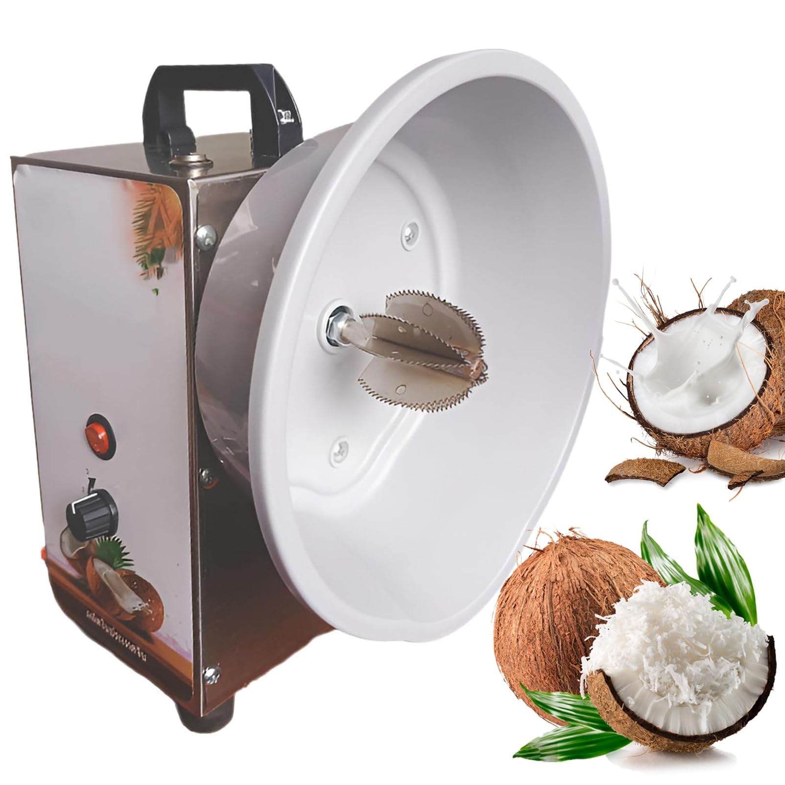 Grattoir électrique en noix de coco - 3 vitesses réglables - Design antidérapant pour une utilisation commerciale dans les magasins, restaurants, boulangeries