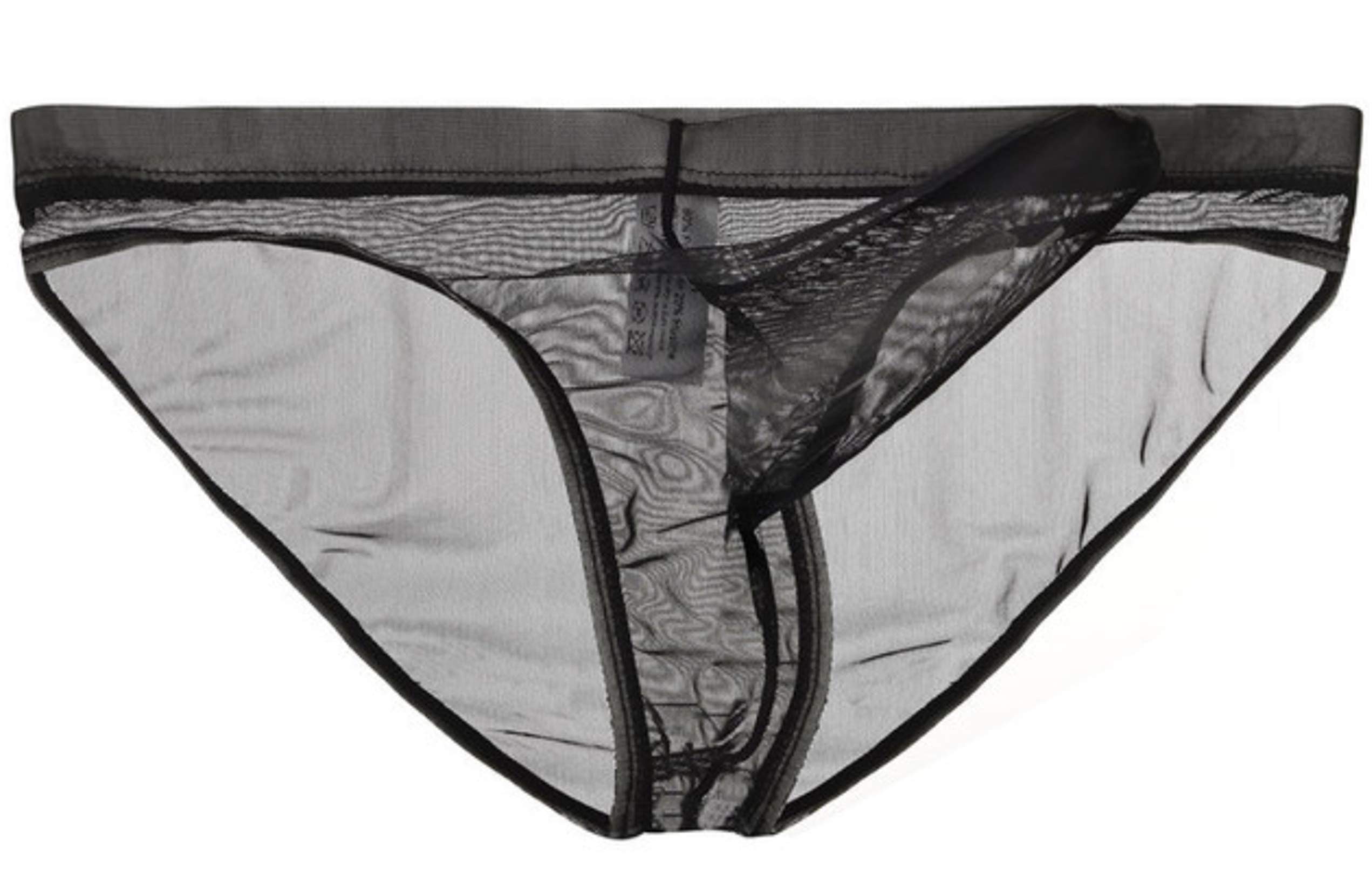 lclvld Men's Transparent Mesh See Through Sexy Erotic Elephant Bulge Underpants Underwear Brief, Black, XL