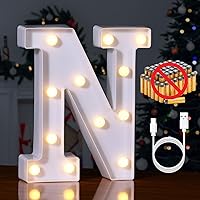 Vista 32 de Foaky LED Letter Lights Sign Marquee Light Up Letters Sign for Night Light Wedding/Birthday Party Battery Powered Christmas Lamp Home Bar