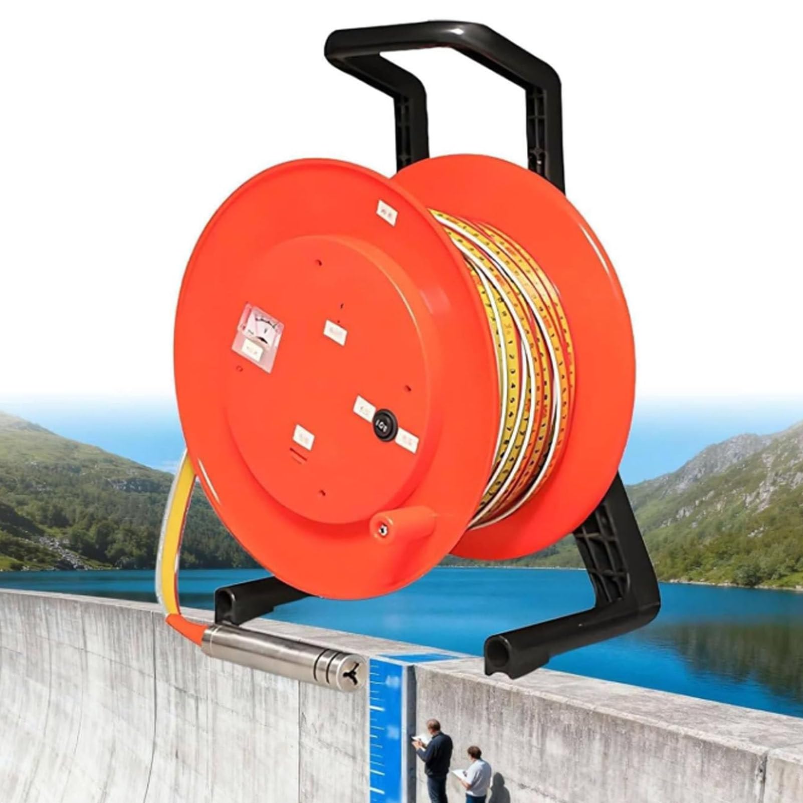 Wasserstandsmesser mit Edelstahlsonde, Grundwassermesswerkzeug für Brunnenreparatur, Kontrollleuchte, Spitzenanzeige, 25 mm-150 m