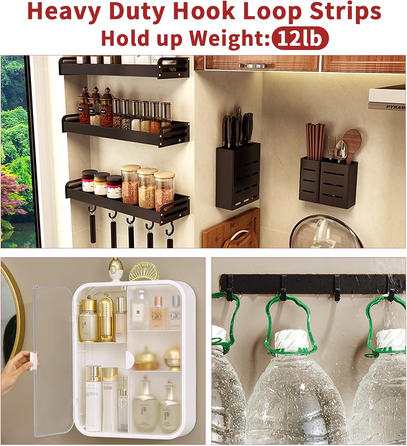 Hook Loop Strips, UPwoktem Fasten 12 Pack 1 X 4 inch Reusable Hook and Loop Tape with 3M Adhesive, Heavy Duty Sticky Back Fastener for Home Office School Car and Crafting Organization : Industrial & Scientific