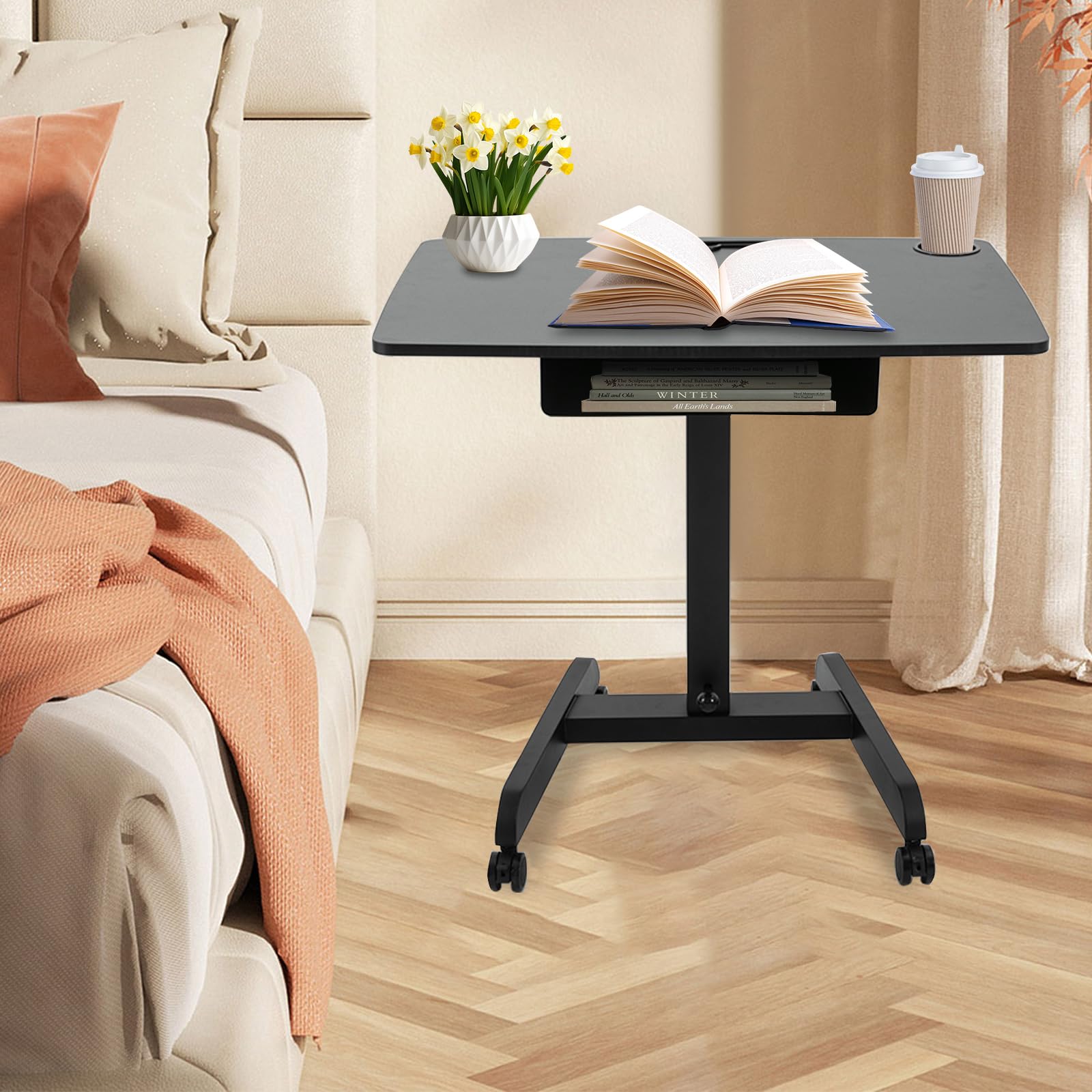 31 5 22 in Rolling Standing Desk 29 8-44 3 Adjustable Height Mobile Standing Desk with 4 Locking — view 5