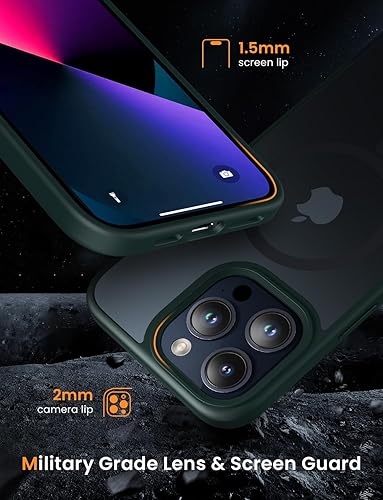 Miniatura 10 de Mgnaooi Funda magnética para iPhone 11 probada contra caídas de grado militar y compatible con MagSafe parte trasera translúcida mate, antihuellas,