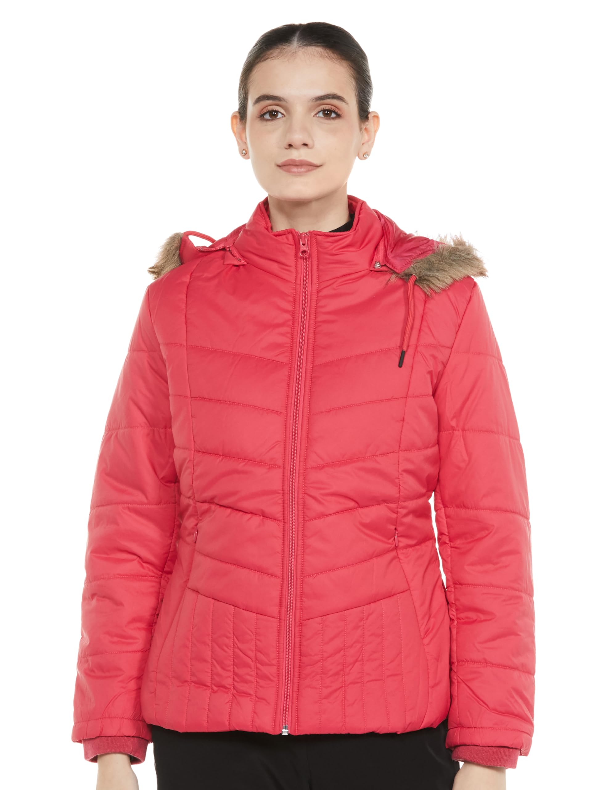 qube by fort collins Women's Polyester Standard Length Bomber Jacket-picture-22
