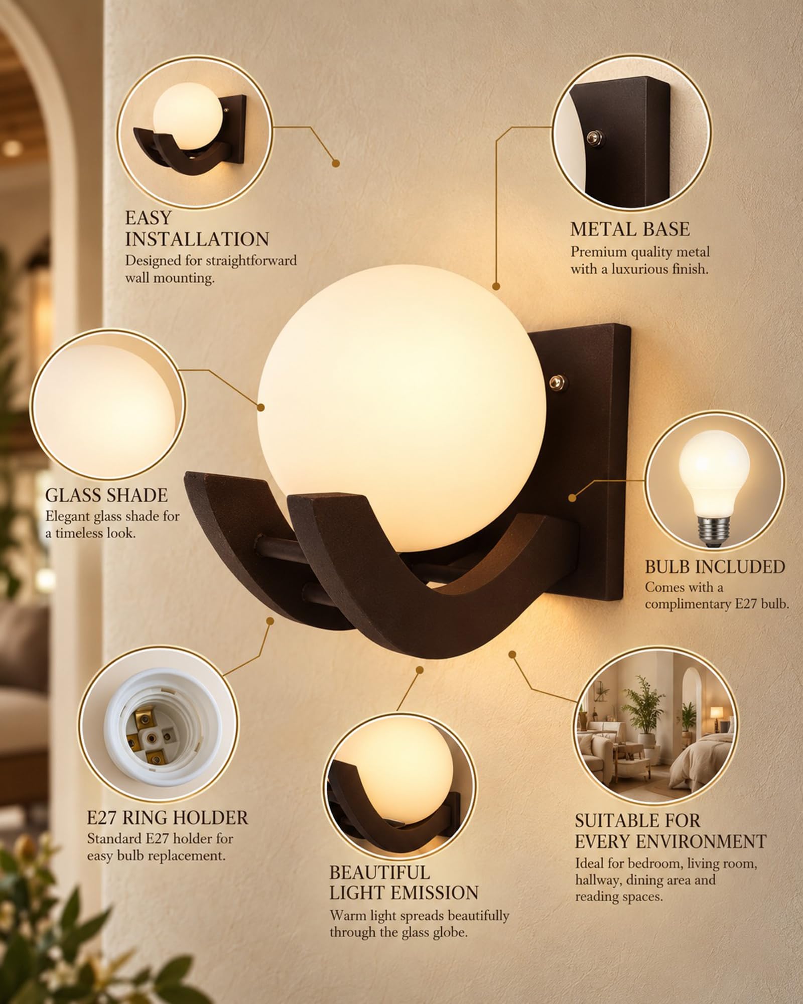 Homesake Wall Lights - Decorative Wood Wall Lamps -7 Homesake Wall Lights - Decorative Wood Wall Lamps -7