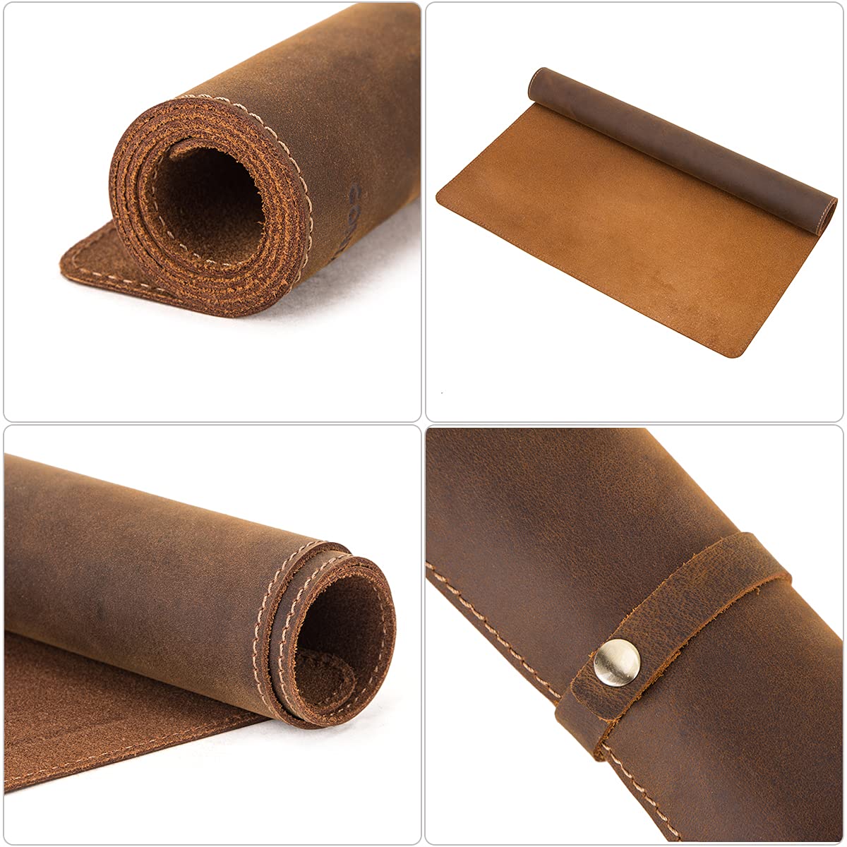 Hiram - Tappetino da scrivania in vera pelle, grande tappetino per mouse, impermeabile, 90 x 45 cm, per PC portatile