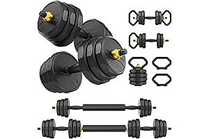 FEIERDUN All-in-One 40/60/90 lbs Adjustable Dumbbell and Barbell Set