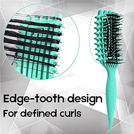 Curly Hair Brush Candybrush Curl Defining Brush for Detangling Shaping and Defining Curls for Women, Men, Wet & Dry Hair (Green Pink)