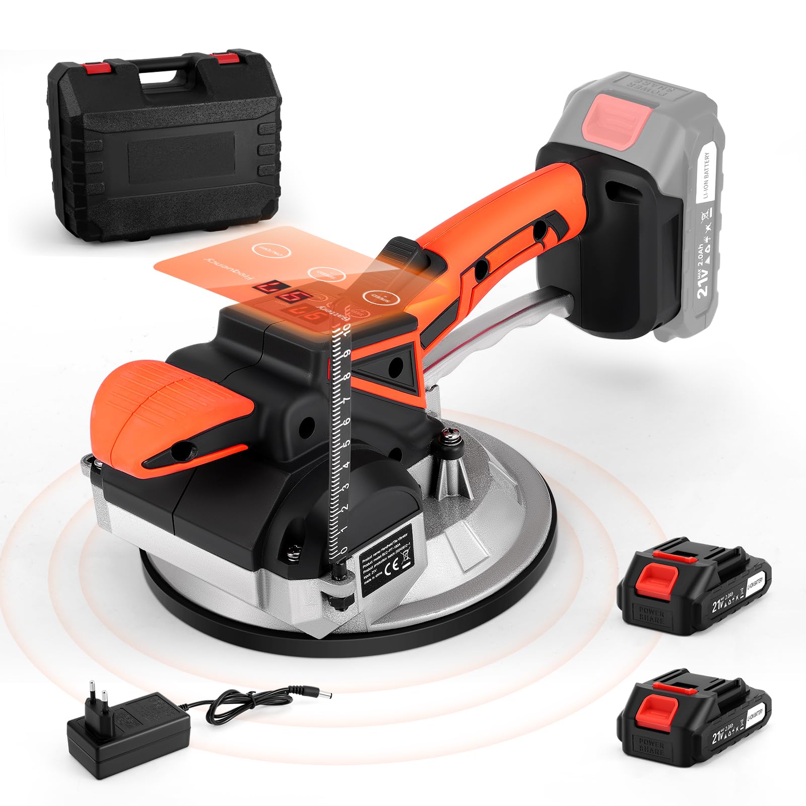 Vibratori per Piastrelle a Batteria Portante 100 kg Elettrica per Piastrelle Ventose per Piastrelle Livellatore automatico Con ventose 18x18 cm Macchina per piastrelle da parete