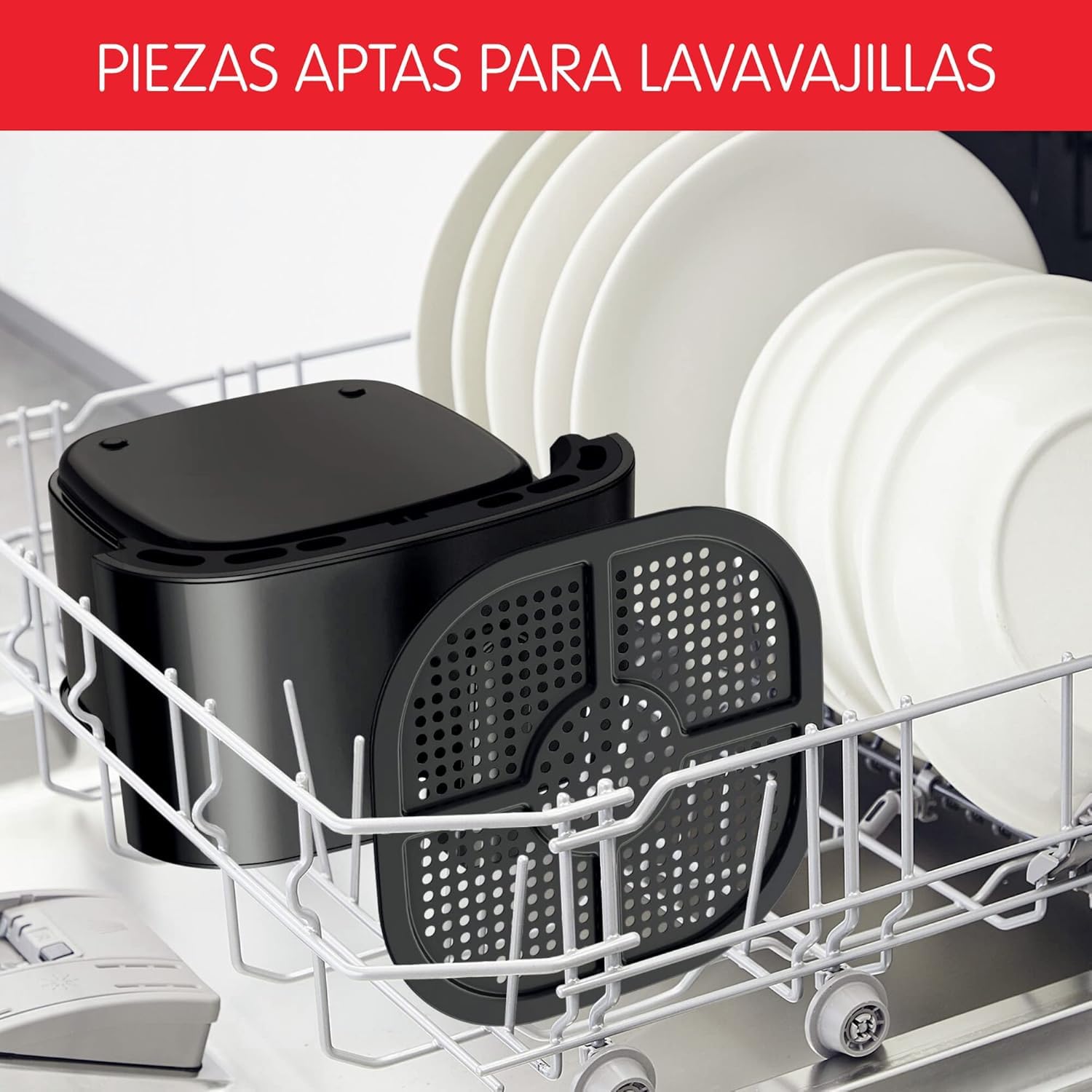 Moulinex Easy Fry Essential 3.5 L EZ1308 Freidora de Aire Caliente, con Poco o Sin Aceite, Controles manuales, 5 Programas, Comidas Sanas, Capacidad 1 Kg, Hasta 4 personas, Compacto, Color Negro