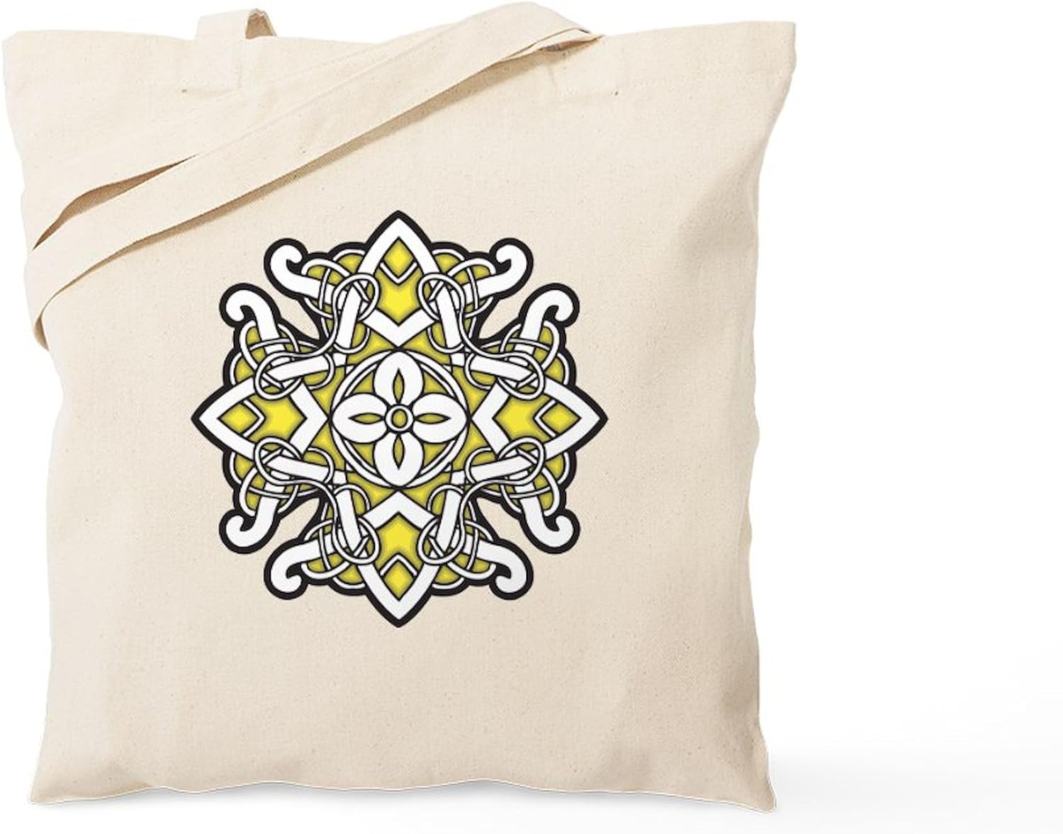 CafePress Celtic Knot Rainbow Heart Tote Bag Reusable Natural Beige Canvas Shopping Bag