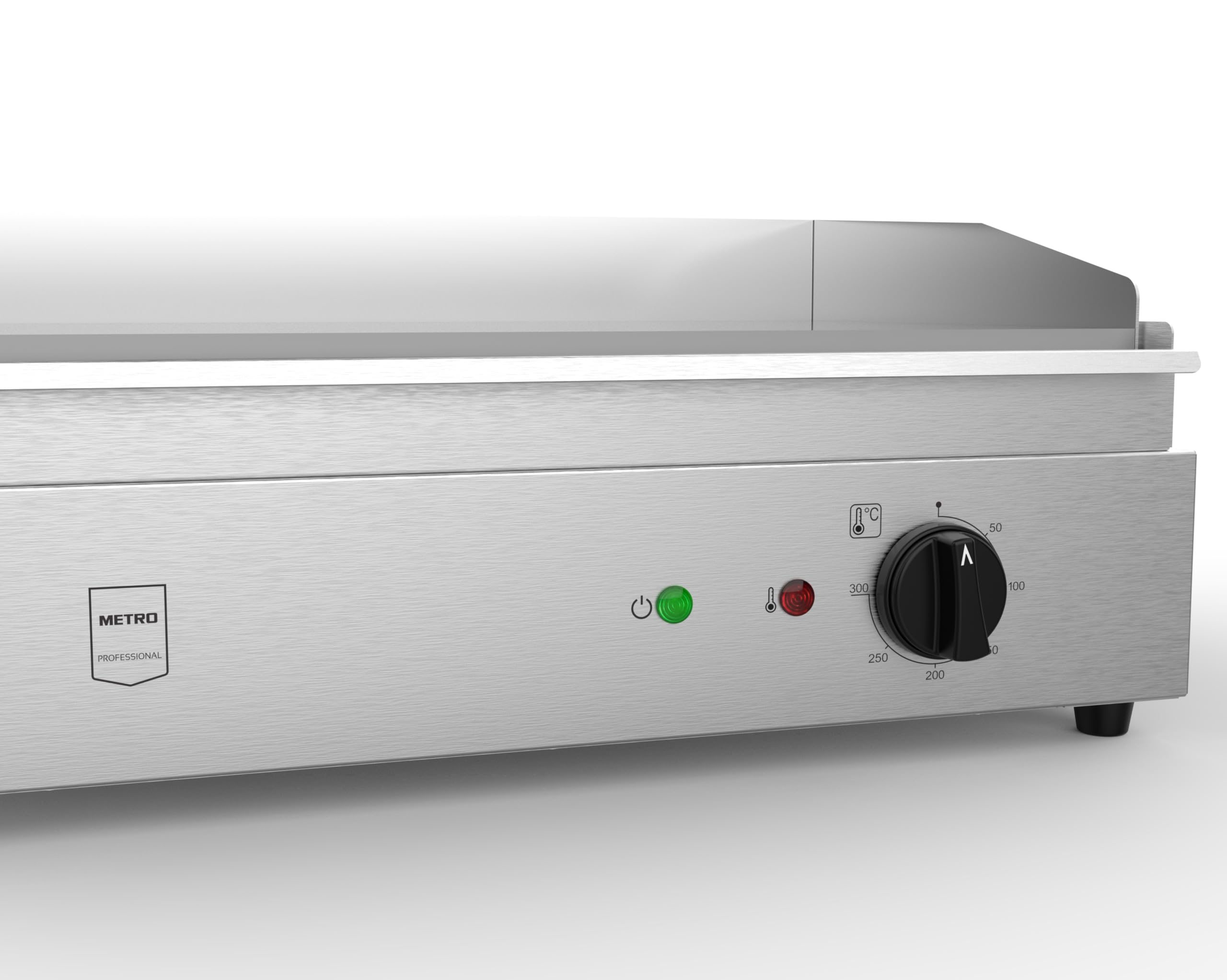 METRO Professional Plancha électrique GEG2101, inox, 55 x 41,7 x 24 cm, tiroir ramasse-jus amovible, Protection contre la surchauffe, argenté