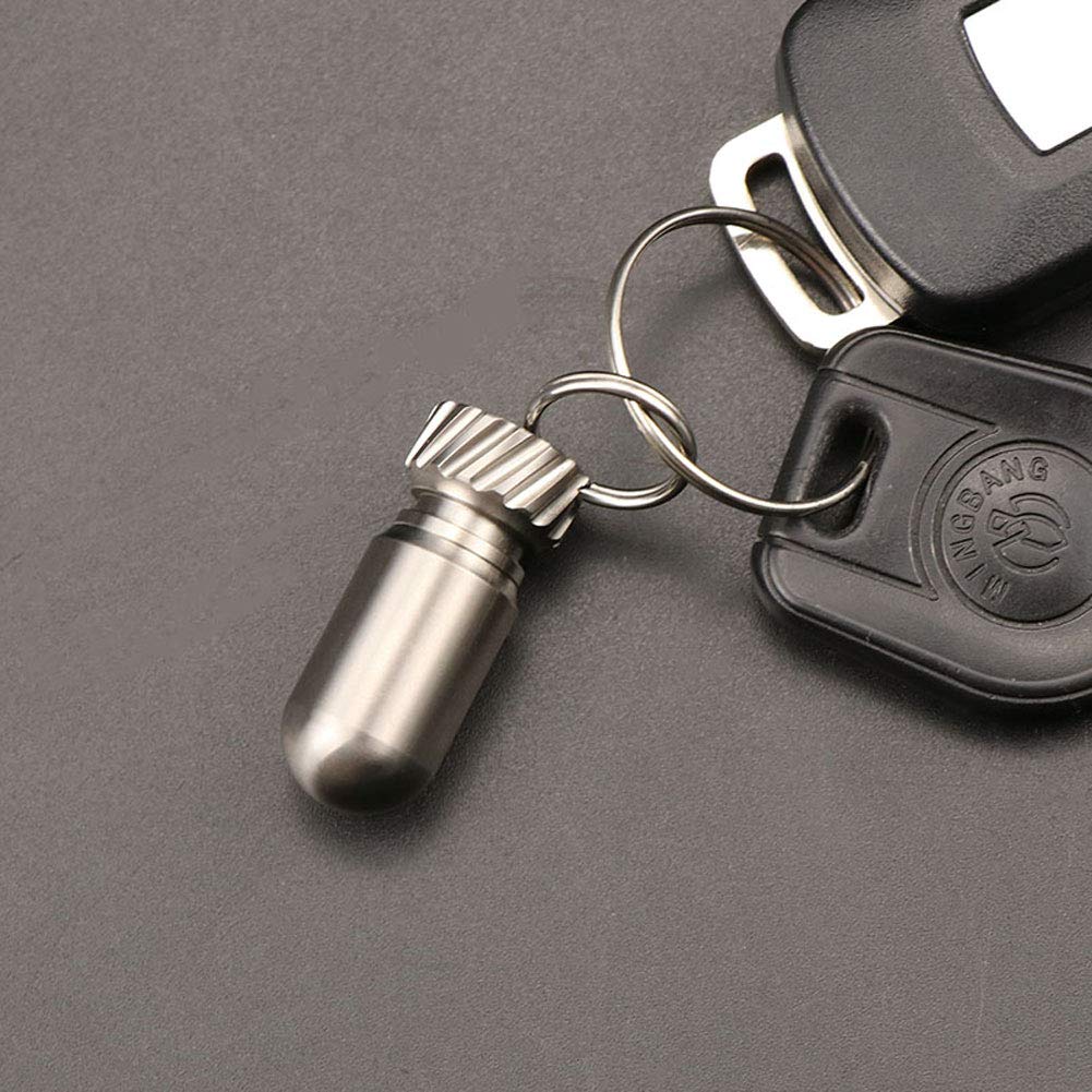 Y-only Mini Pillendose Schlüsselanhänger Titan Anhänger, Wasserdicht antibabypille Box, Outdoor Tablettendose Notfall-Kapsel für Wandern Camping Klettern,3pack