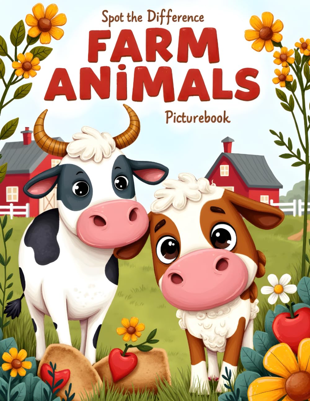 Spot the Difference FARM ANIMALS Picturebook: Perfect Gift for Kids
