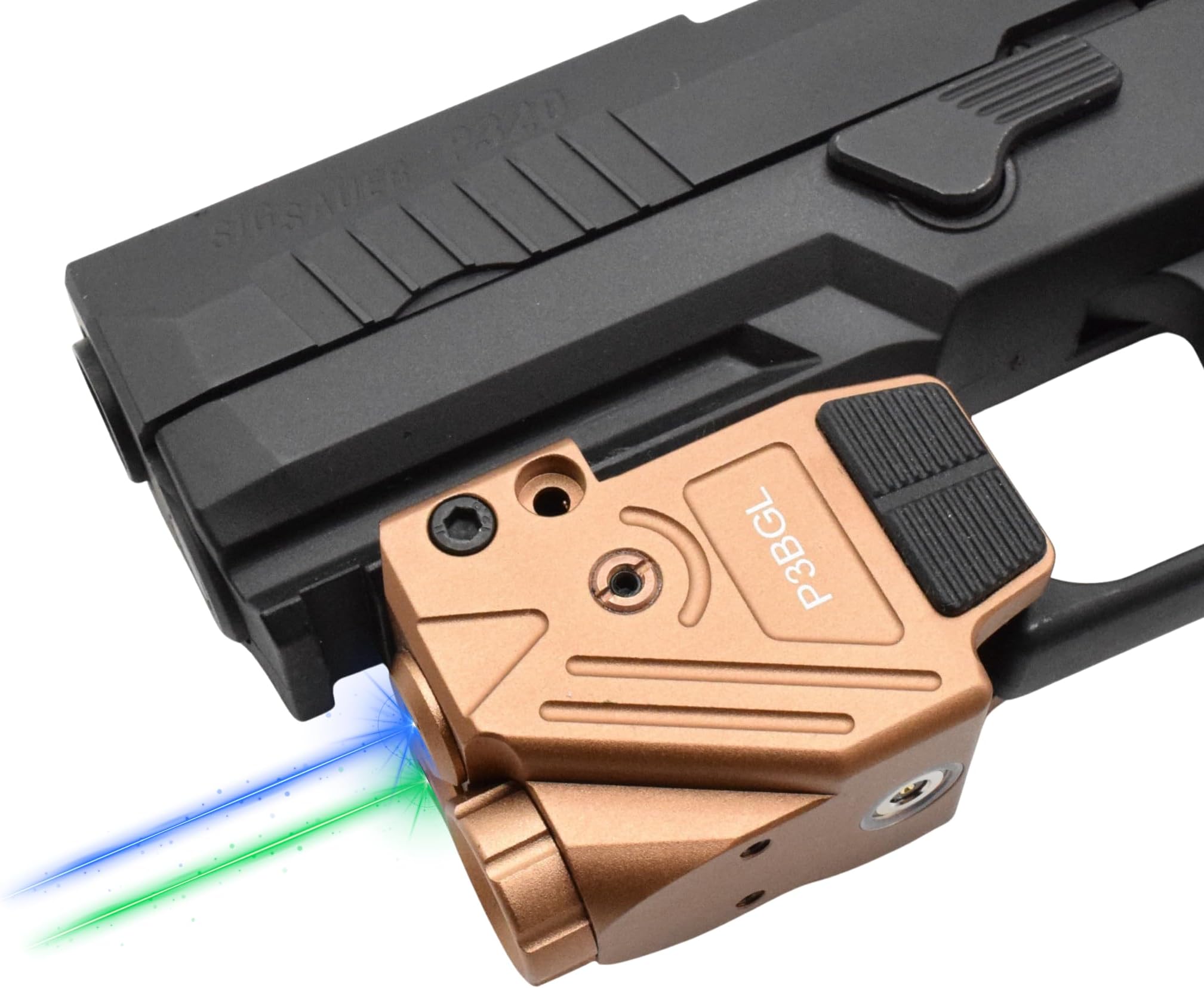 Tactical P3BGL Blue Laser 700 Lumens Flashlight w Strobe & Dual (Blue/Green) Beam, Military-Grade Aluminum & Magnetic Charger, Gun Rail Mount for Glock, Sig, S&W, Laser IIIA <5mw