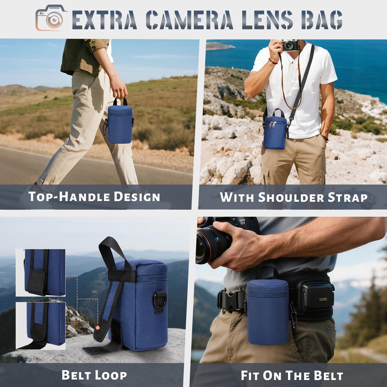 RAINSMORE Zaino per fotocamera DSLR/SLR Borsa per fotocamera con copertura antipioggia per fotografi Zaino impermeabile per laptop professionale