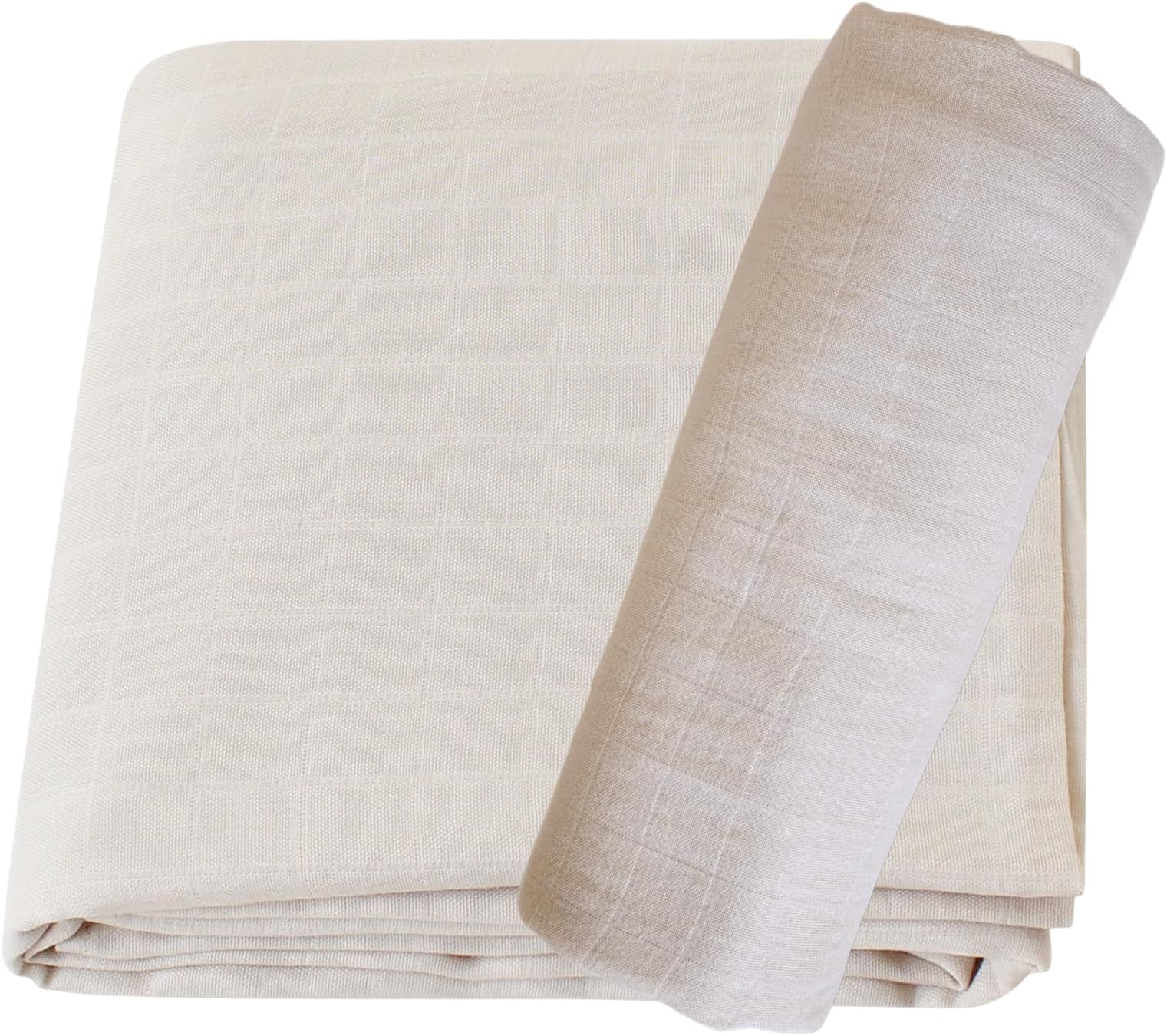 OMNIGUPPY Premium Muslin Bamboo Swaddle, Bamboo Cotton Receiving Blanket, Baby Wrap for Boys & Girls, Soft and Breathable for Newborns, Burping, Nursing, Registry & Gift, 47 X 47 in. (Cream)