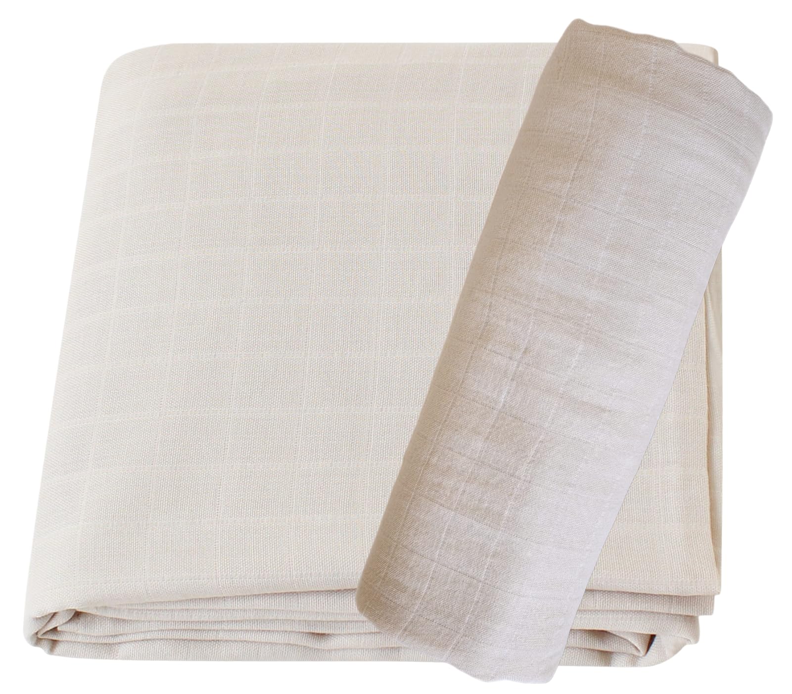 OMNIGUPPY Premium Muslin Bamboo Swaddle, Bamboo Cotton Receiving Blanket, Baby Wrap for Boys & Girls, Soft and Breathable for Newborns, Burping, Nursing, Registry & Gift, 47 X 47 in. (Cream)