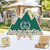 Vista 10 de Libro alternativo de corazón personalizado para libro de invitados con 30 a 100 corazones de madera, caja de madera personalizada para decoración