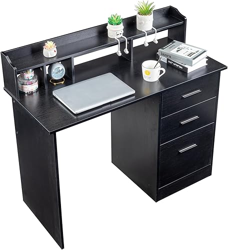 Miniatura 4 de Escritorio para computadora con cajones y gabinete, escritorio de oficina en casa de 43 pulgadas, estación de trabajo para niños, estudiantes,