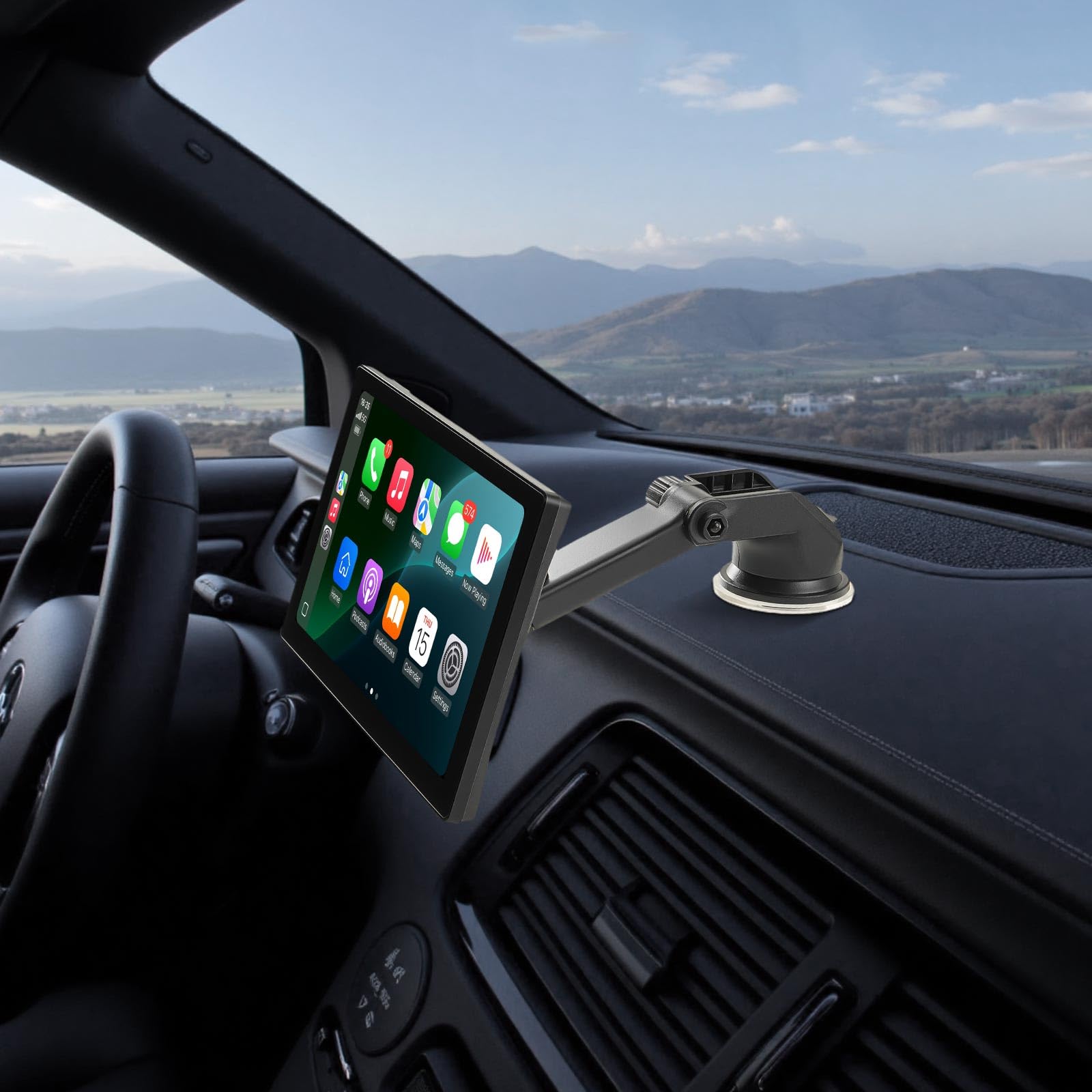 VEVOR Autoradio Wireless 254 mm, Radio Portatile con Touch Screen, Radio HD con Apple CarPlay e Android Auto, Schermo CarPlay con Telecamere, Controllo Vocale, Bluetooth, Navigazione GPS
