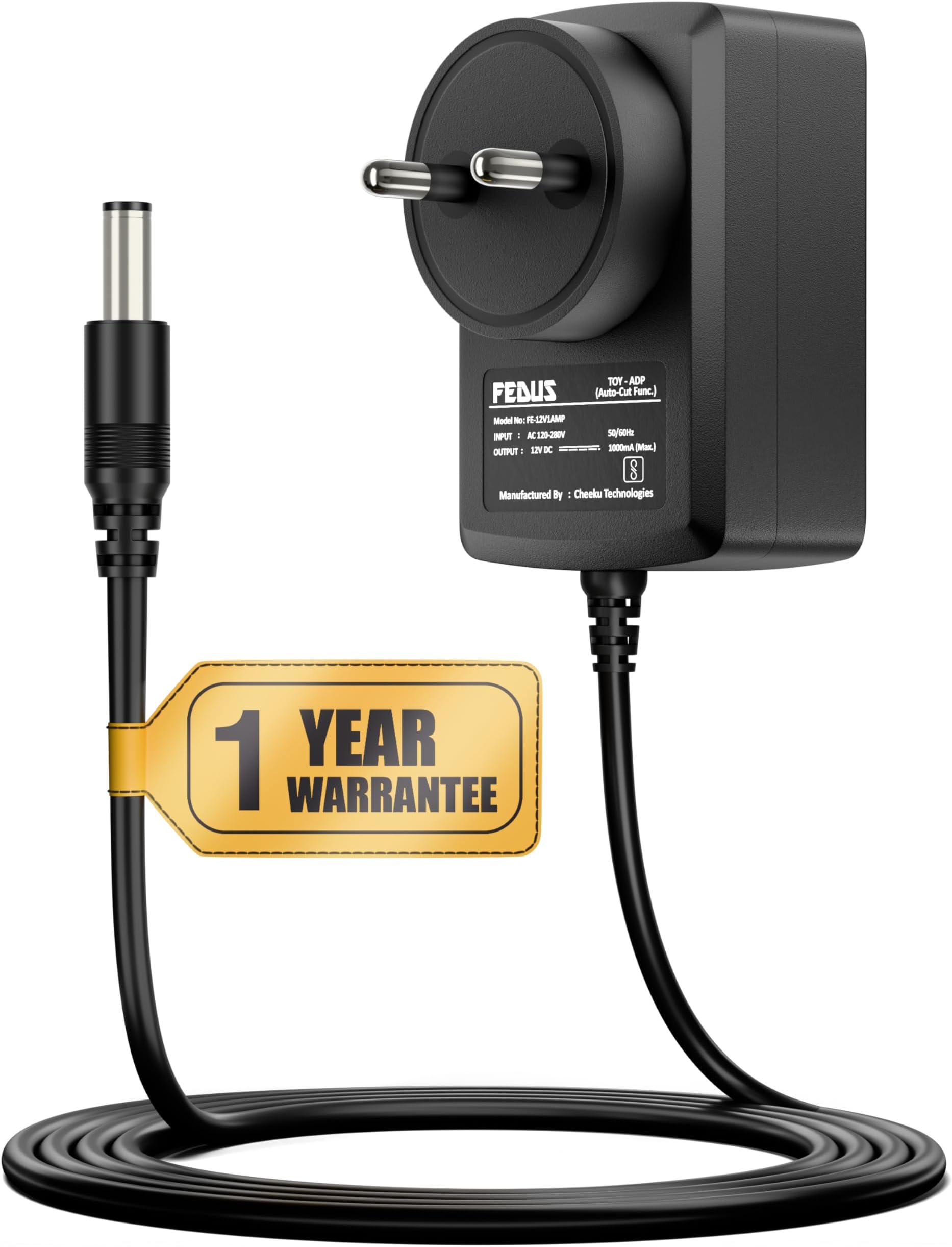 FEDUS 12v Charger for Kids Ride on Car Toys, 12 Volt Battery Charger with Charging Indicator & Auto-Cut Off Battery Power Adaptor for Kids Electric Car Children Mercedes, BMW, Audi, Motorcycle, Jeep