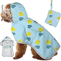 Vista 1 de SlowTon Chubasquero para perros, chaqueta de lluvia ajustable para perros con capucha transparente de doble capa, poncho impermeable con tiras