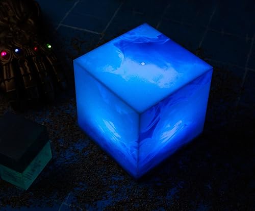 Miniatura 8 de Marvel Studios Tesseract Cube Infinity Stone - Réplica de luz LED de 6 pulgadas que cambia de color para mesa de noche