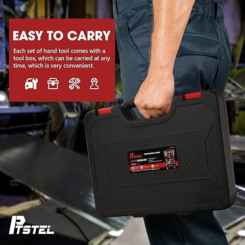 Miniatura 7 de Juego de herramientas de 68 piezas, kit de herramientas manuales para el hogar general para reparación rápida de automóviles en casa de bricolaje