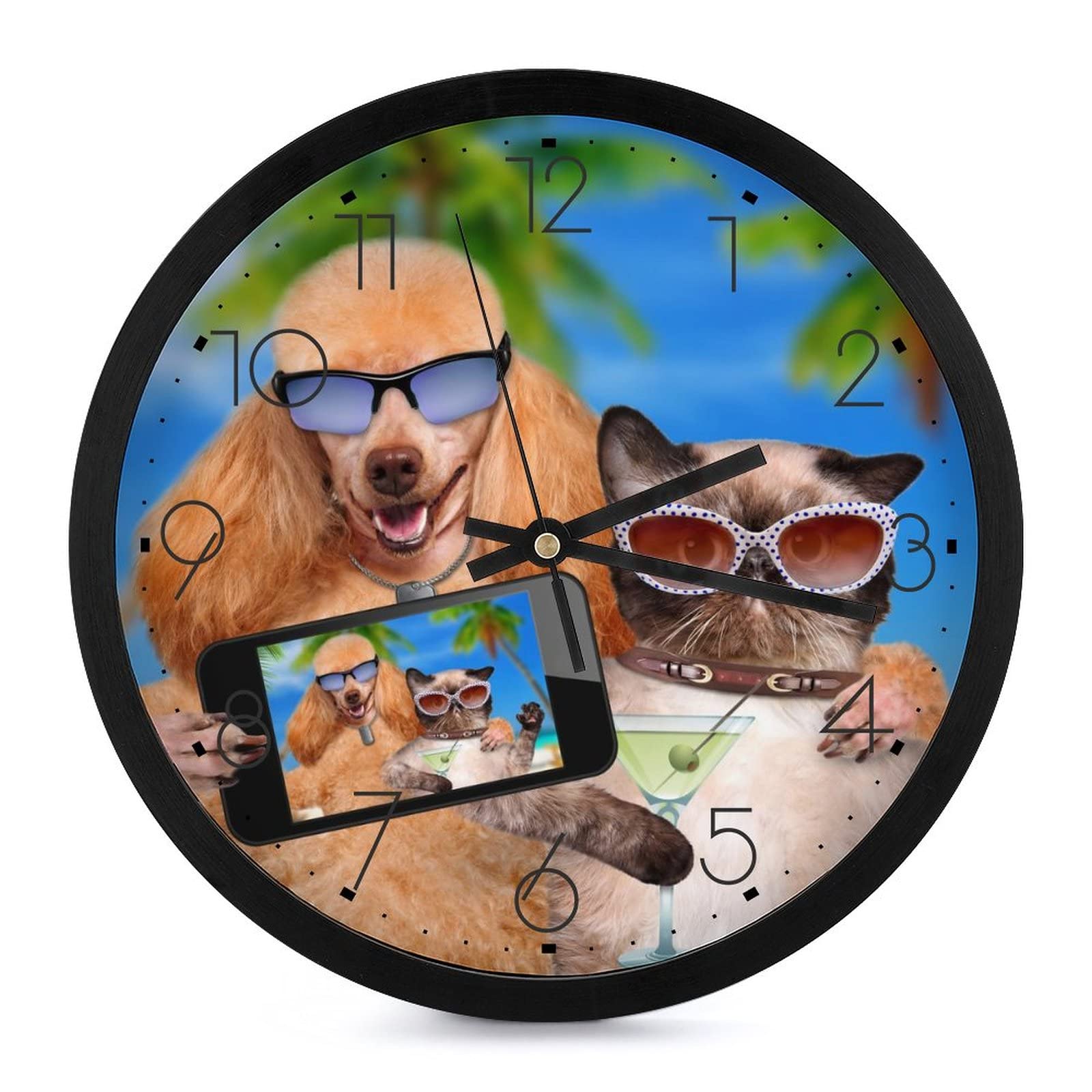 Pendule moderne chien marrant de 25cm, l'idée cadeau idéale pour décorer une école