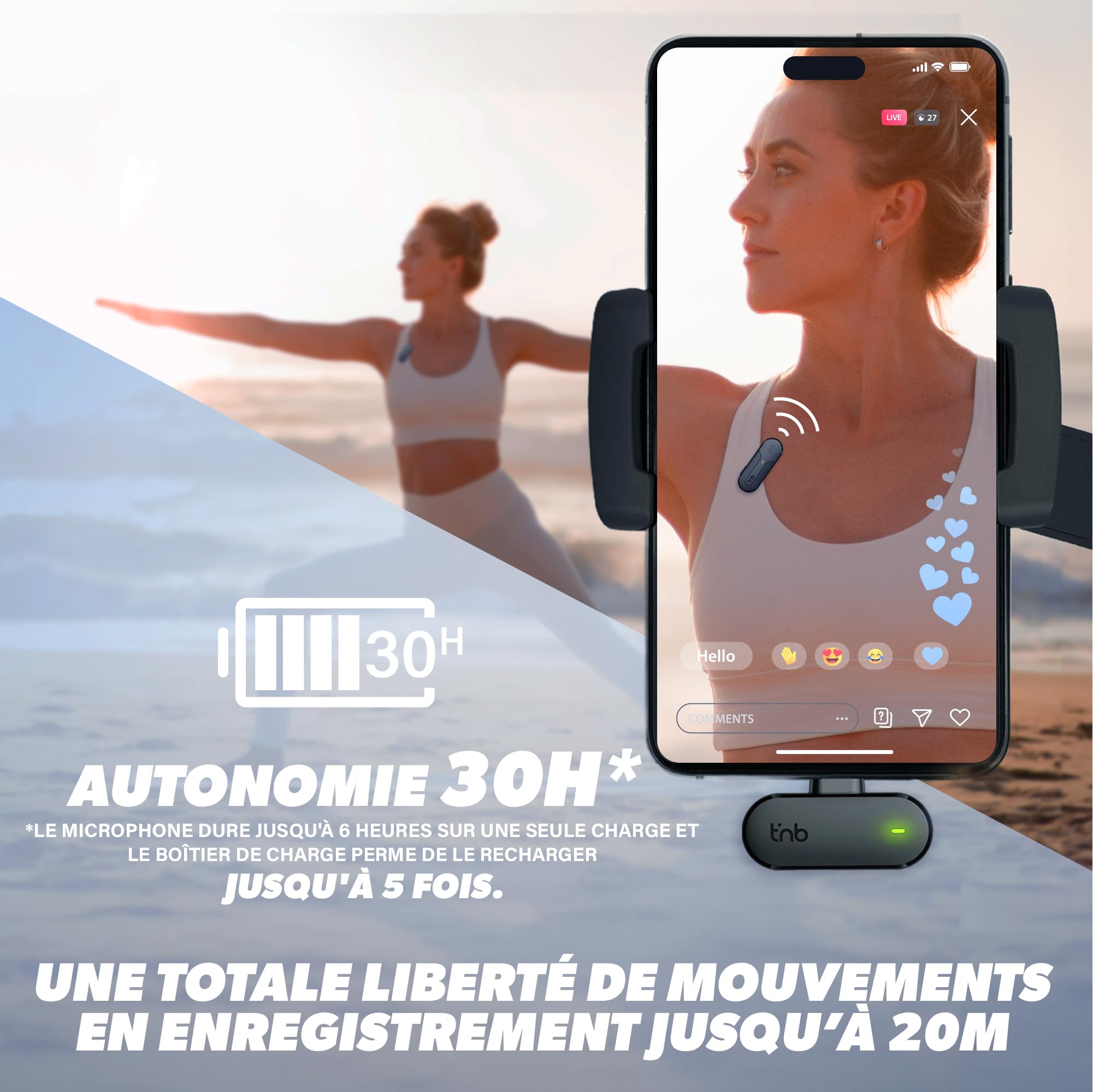 T'nB Buzz Pro - Micro Cravate sans Fil, Réduction de Bruit