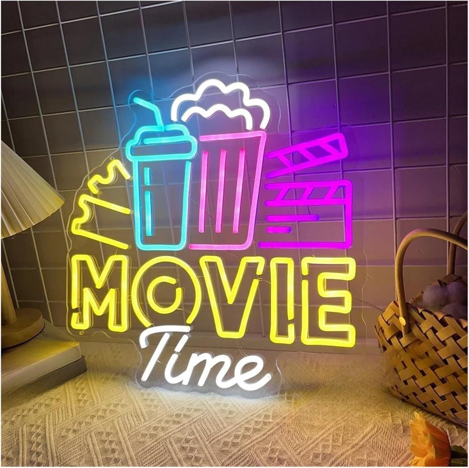 Insegna al neon Insegna al neon, luci per film, decorazioni murali, insegne a LED per cinema, per la per stanza | 55cmx55cm