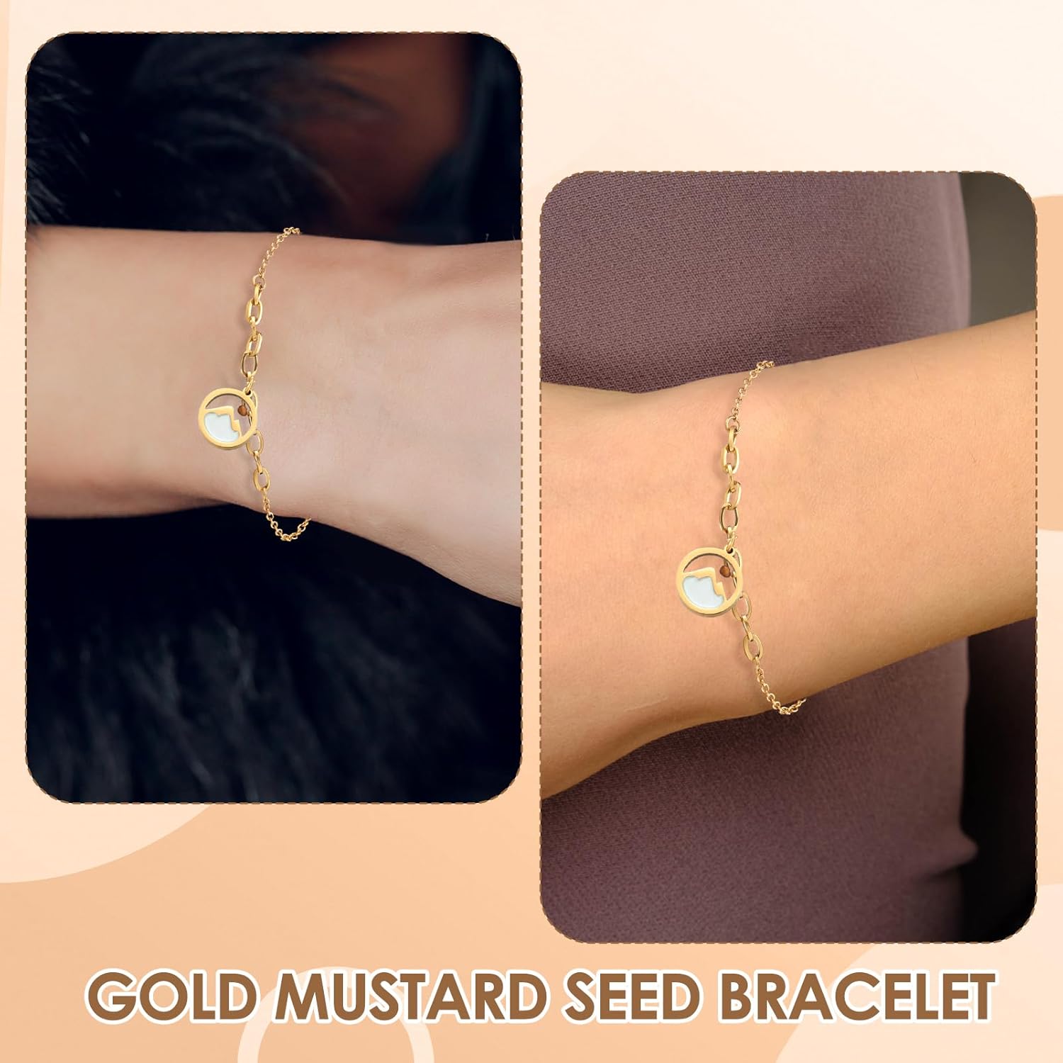 Tondiamo 6 Pcs Mustard Seed Faith Bracelets with Cards Mustard Seed Link Bracelet Jewelry Bulk Catholic Christian Birthday Gifts for Women Inspirational Religious Christian Gifts - Image 5