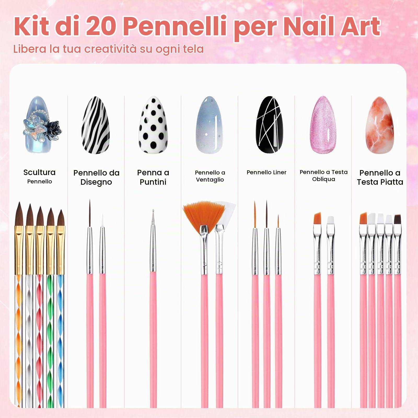 Deciniee Kit per unghie acriliche: set di polveri acriliche con lampada UV/trapano elettrico per unghie/false punte manicure set completo di strumenti in sacchetto regalo bianco