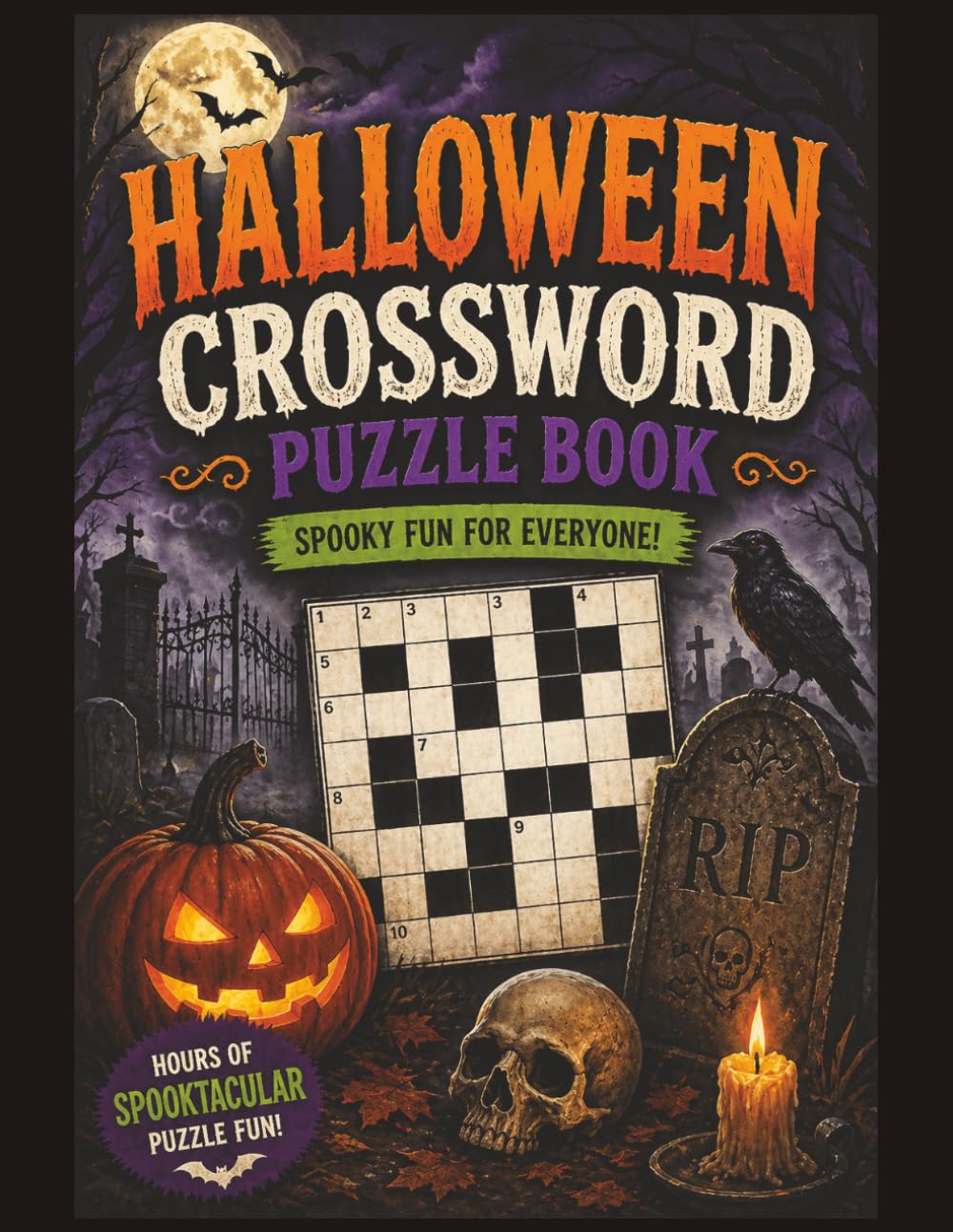 Halloween Crossword Puzzle Book: Spooky Fun For Everyone!