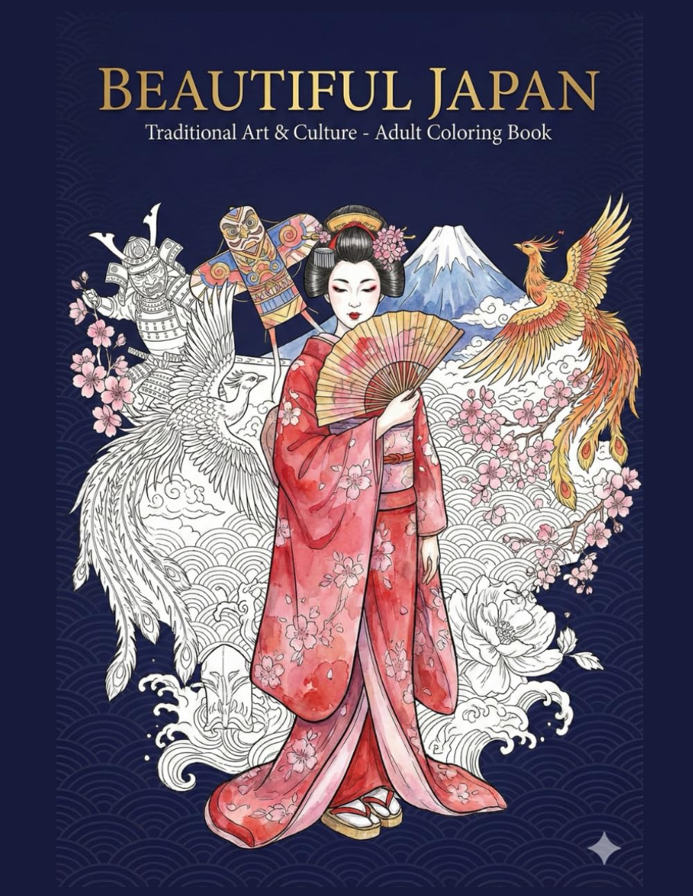 BEAUTIFUL JAPAN: Traditional Art & Culture-Adult Coloring Book