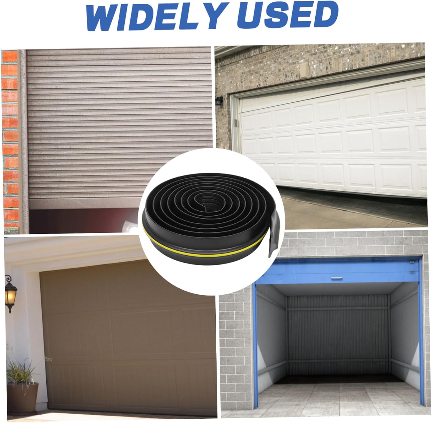 Heavy-Duty Flexible Rubber Garage Door Bottom Seal Weatherproof Floor Gap Protector for Uneven Surfaces Elastic Material for Moisture Air Debris Blocking