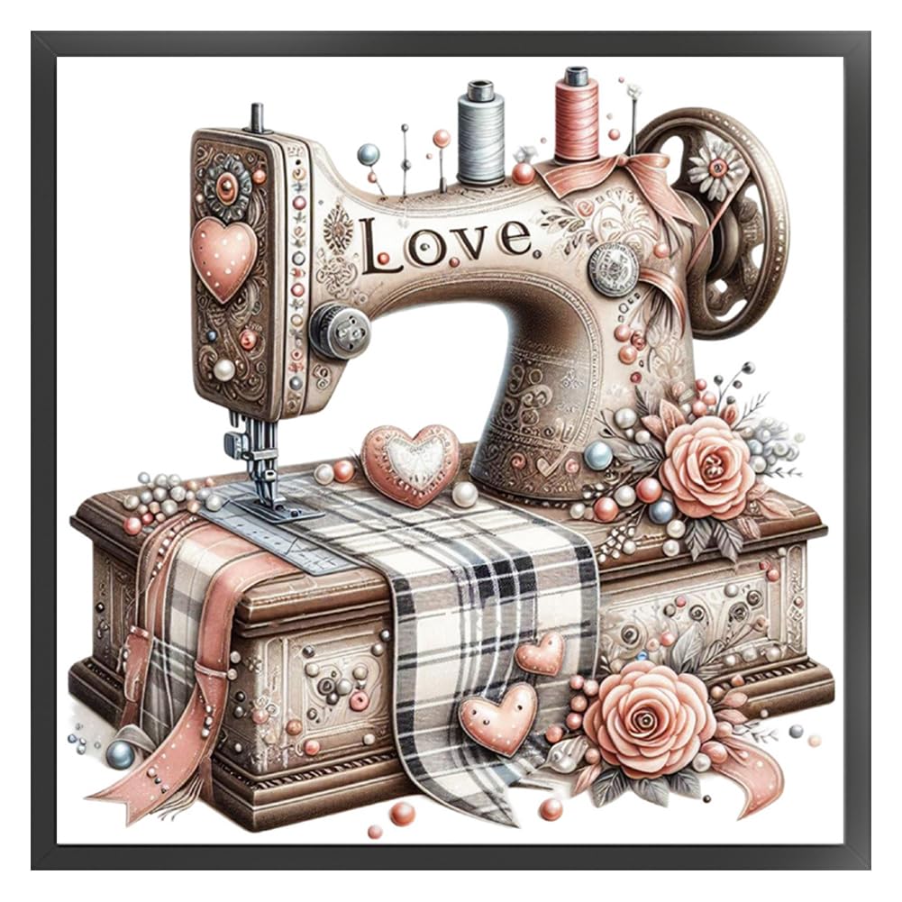LYEAA White cloth sewing machine Painting on Cotton Canvas Home Paintings Wall Art Decorative Picture