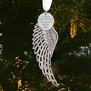 Memorial Christmas Ornament Angel Wings, Sympathy Gifts for Loss of Mom in Memory of